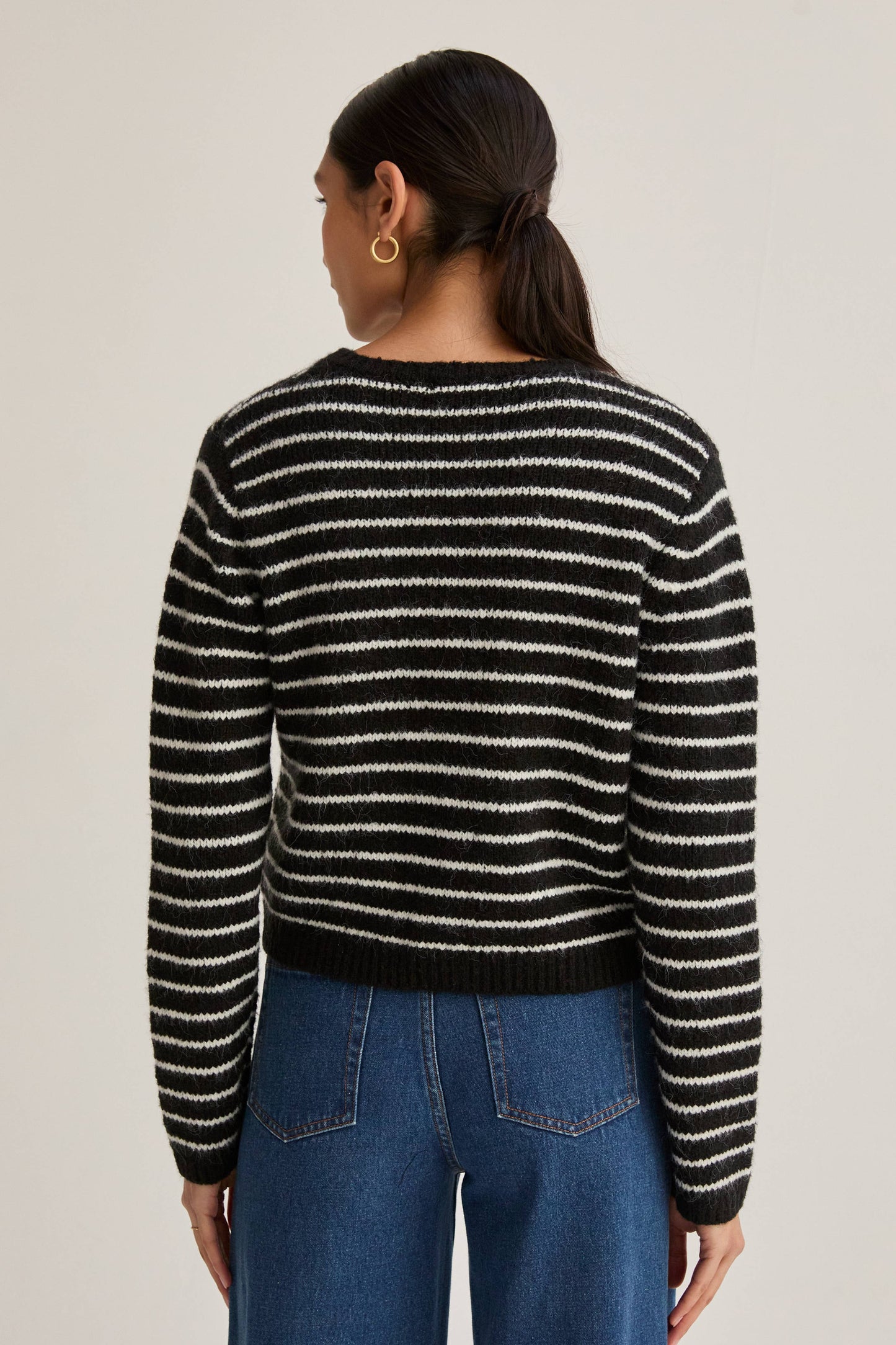 Stripe Button Front Cardigan