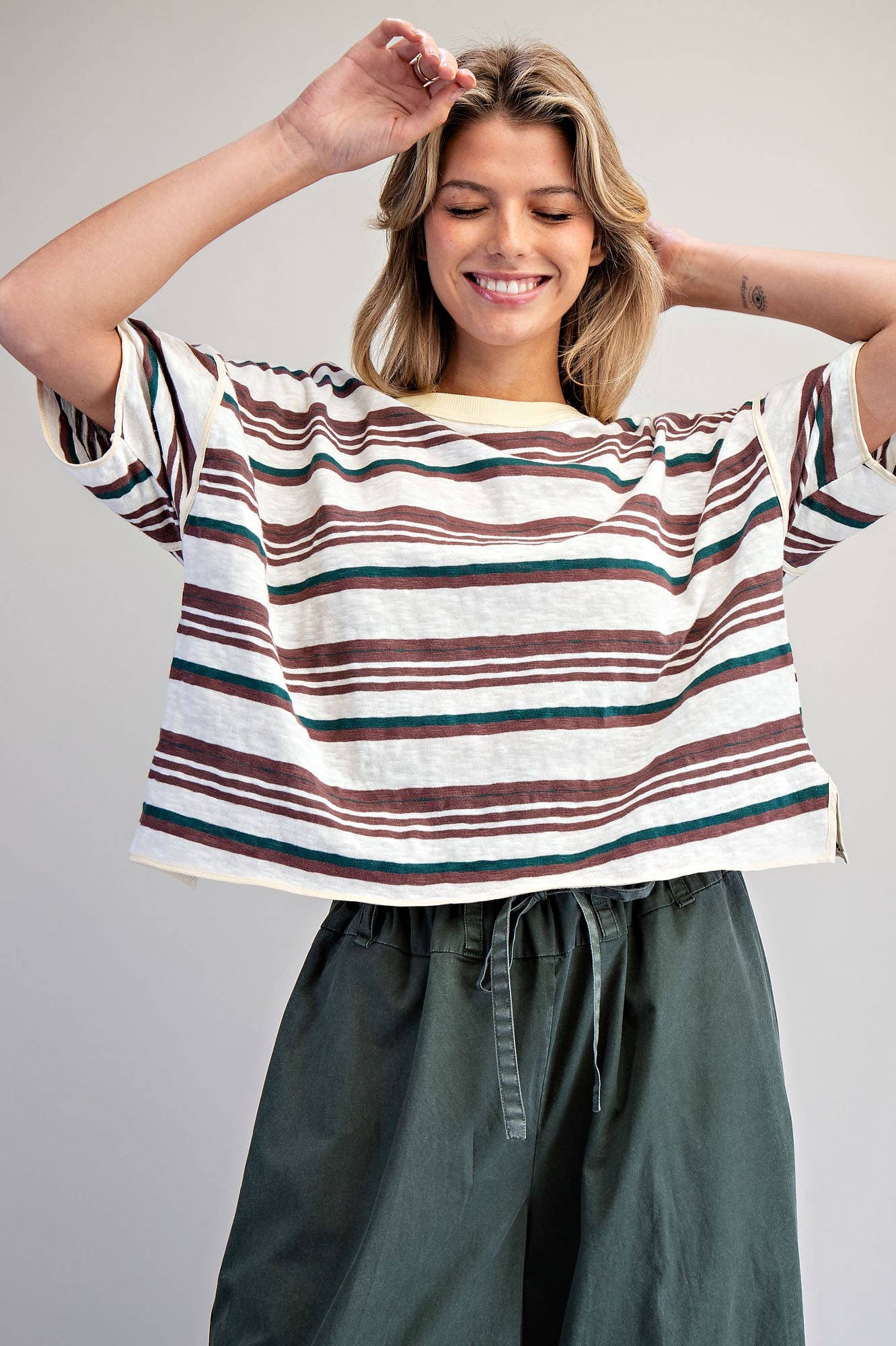 Boxy Striped Oversized Tee