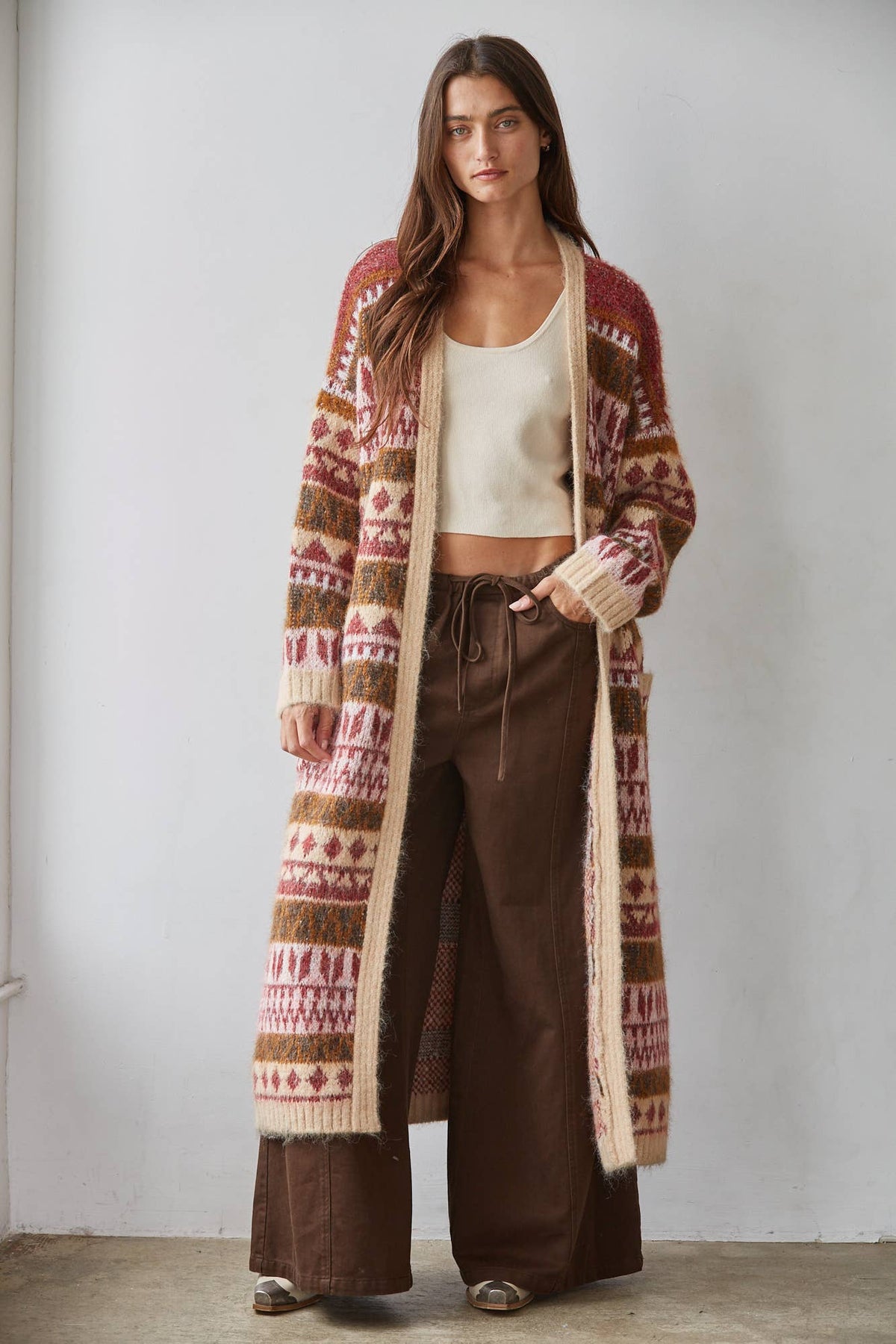 Knit Open Long Cardigan