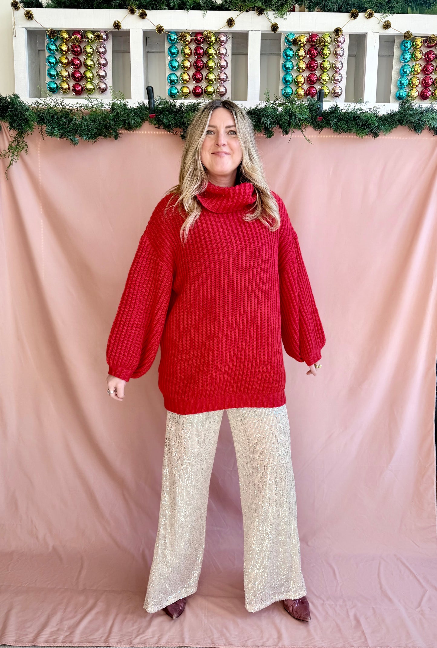 Sequin Wide Leg Party Pant