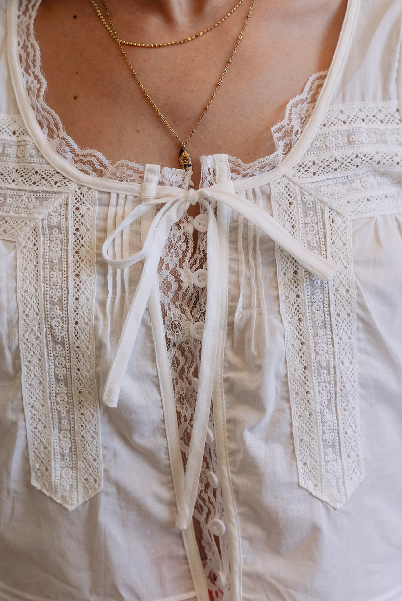 Lace-Trimmed Blouse