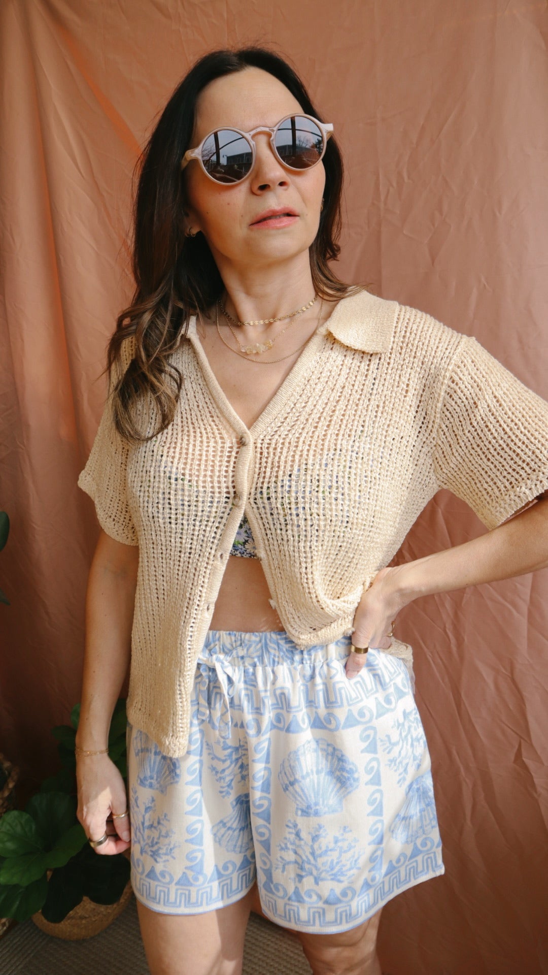 Crochet Short Sleeve Cardigan