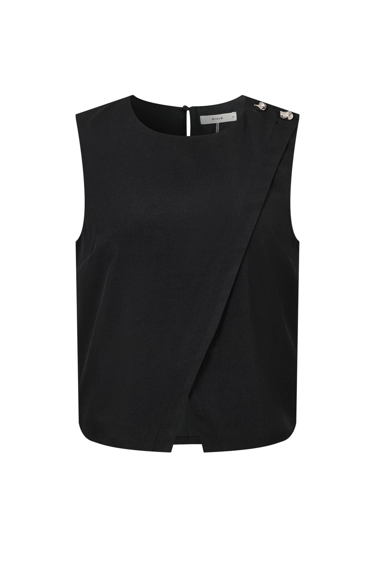 Sleeveless Woven Top with Buttons