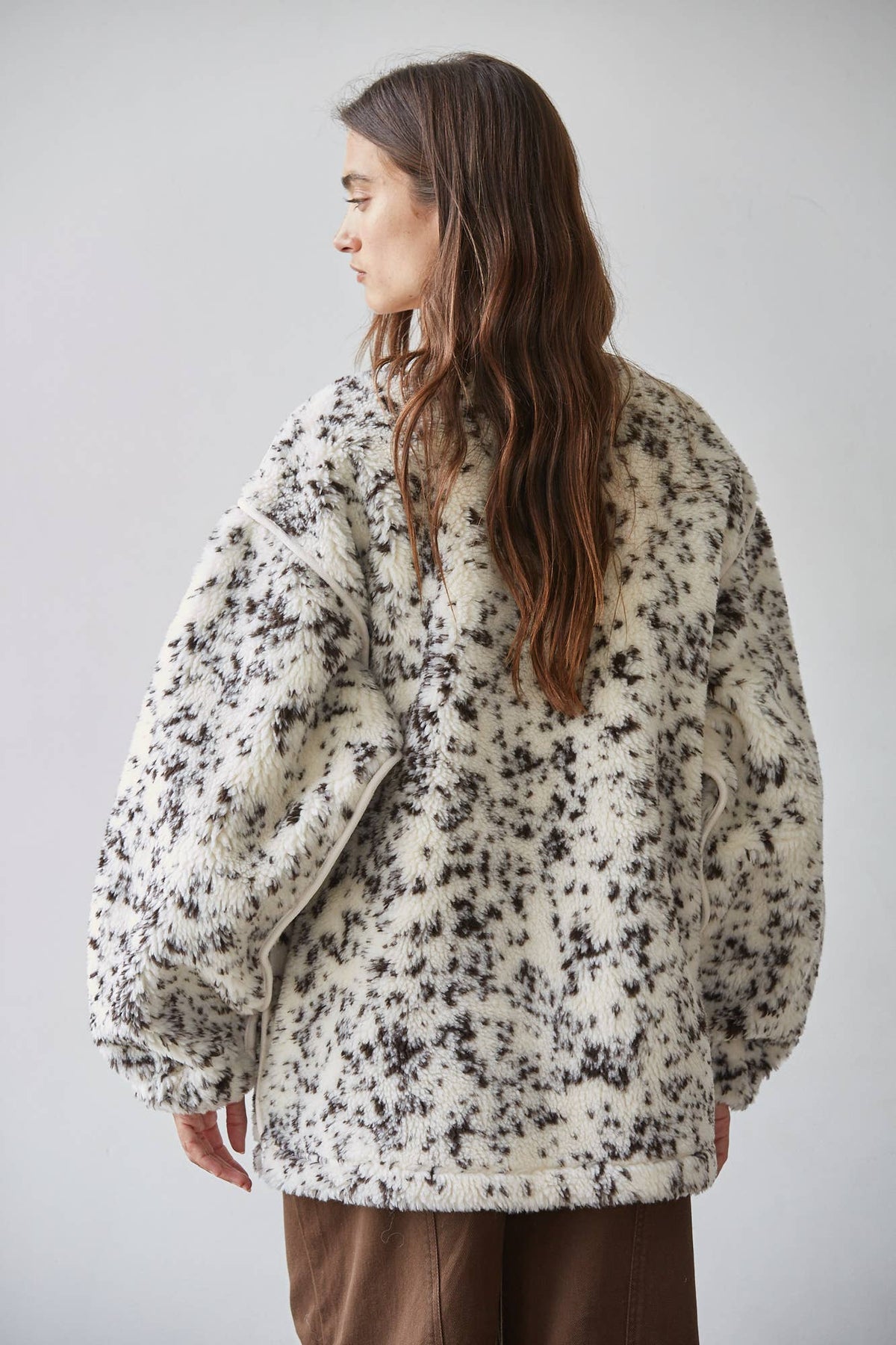 Dalmatian Print Sherpa Cocoon Jacket