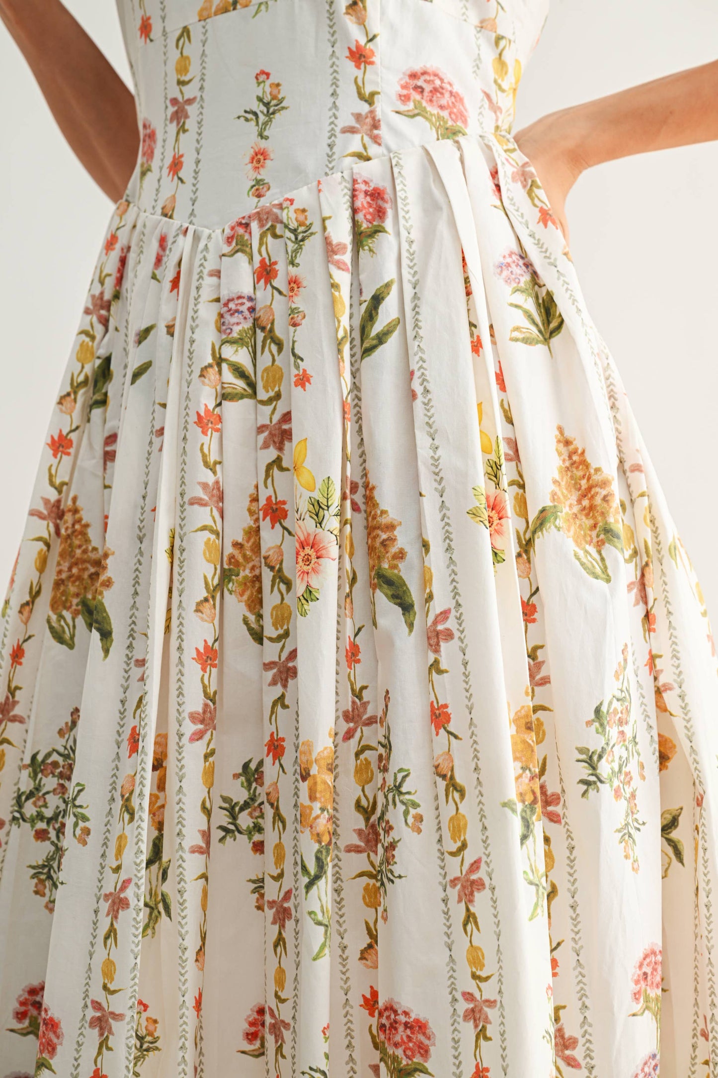 Floral Print Cotton Midi Dress