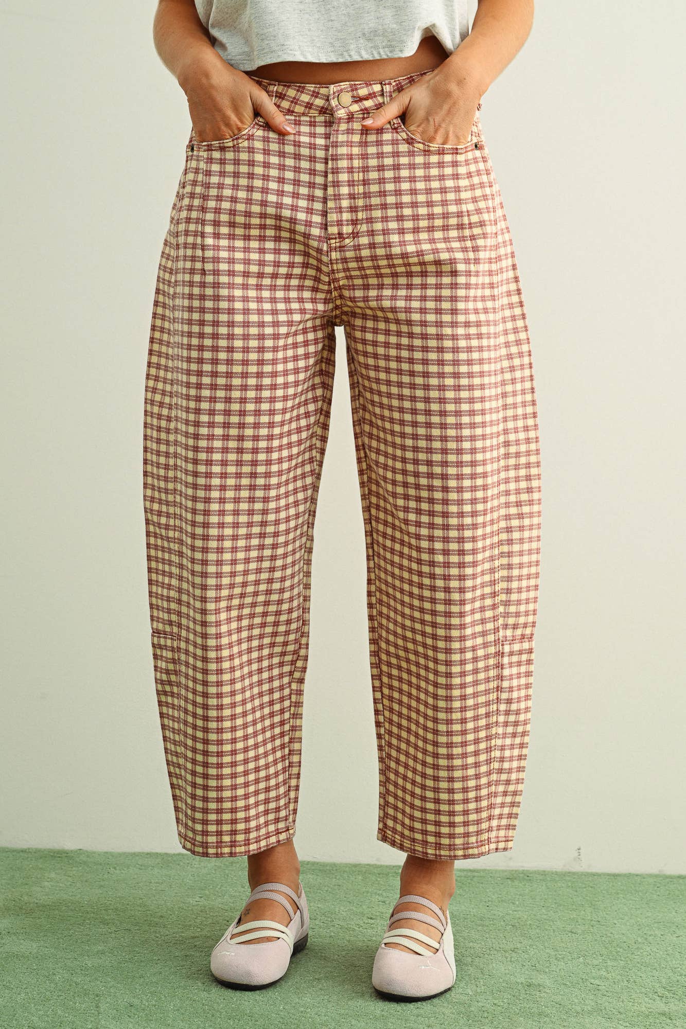 Checkered Barrel Pant