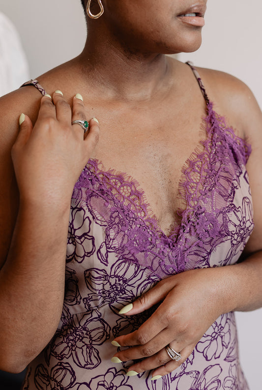 Lace-trim Satin Slip Dress