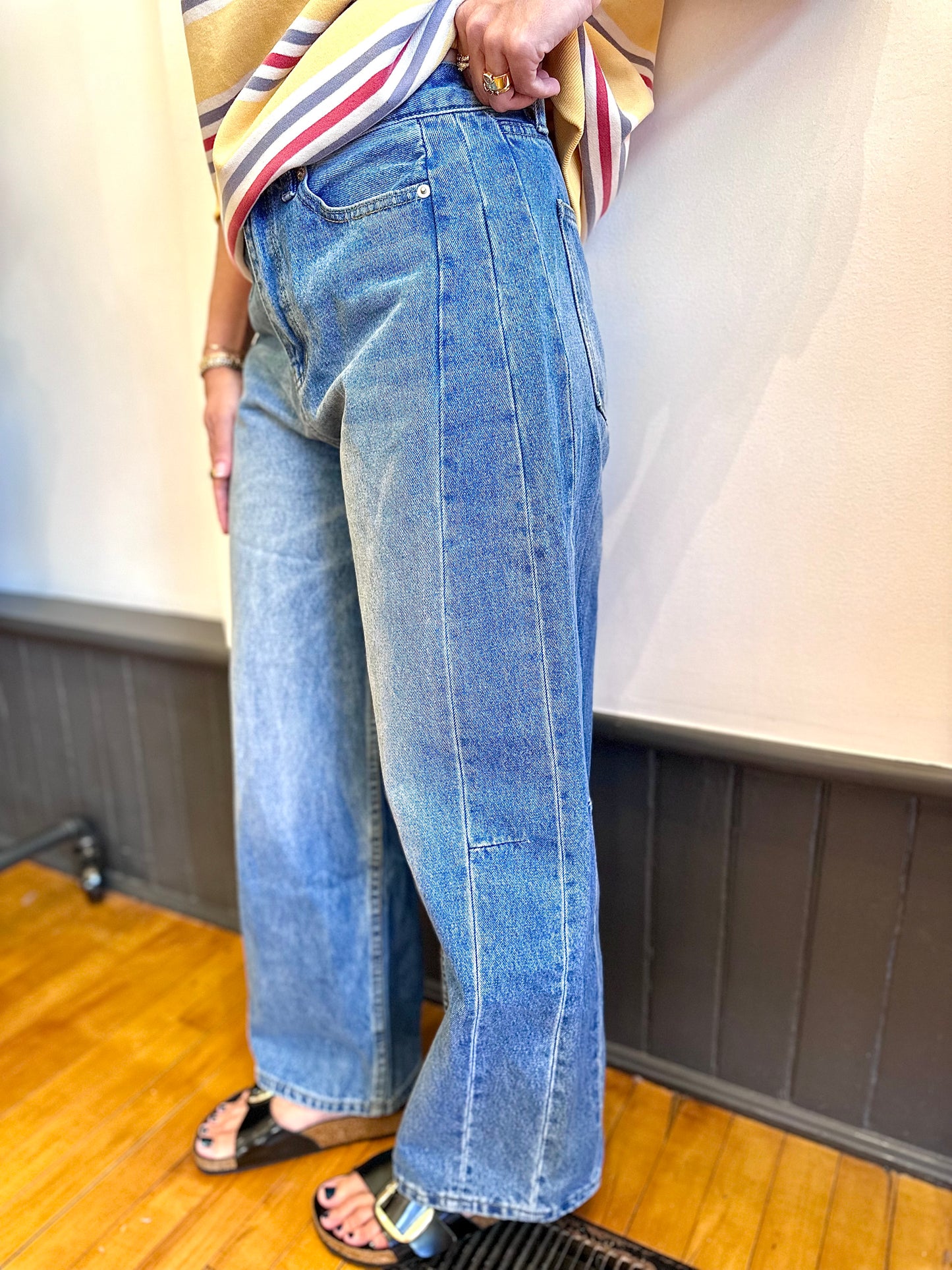 High Rise Barrel Denim