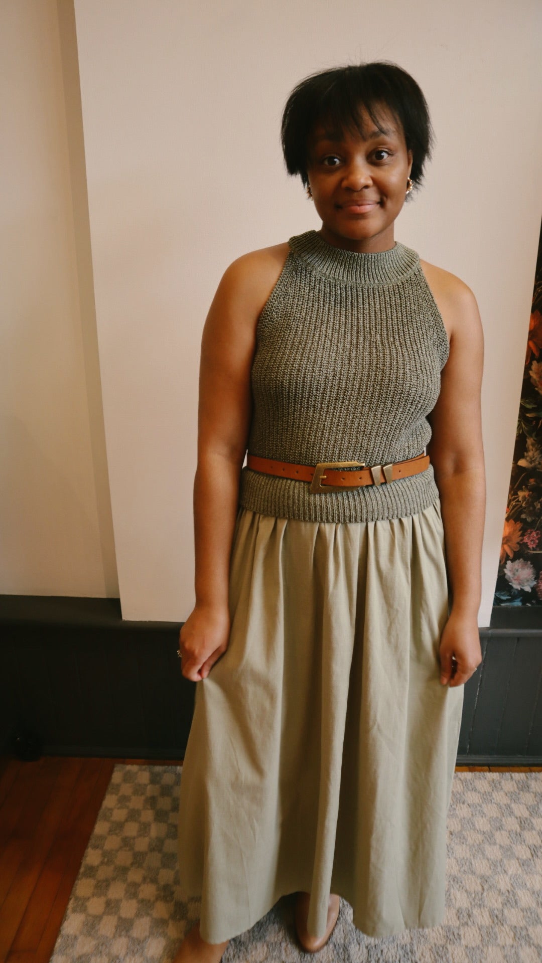 Halter Sweater Skirt Dress