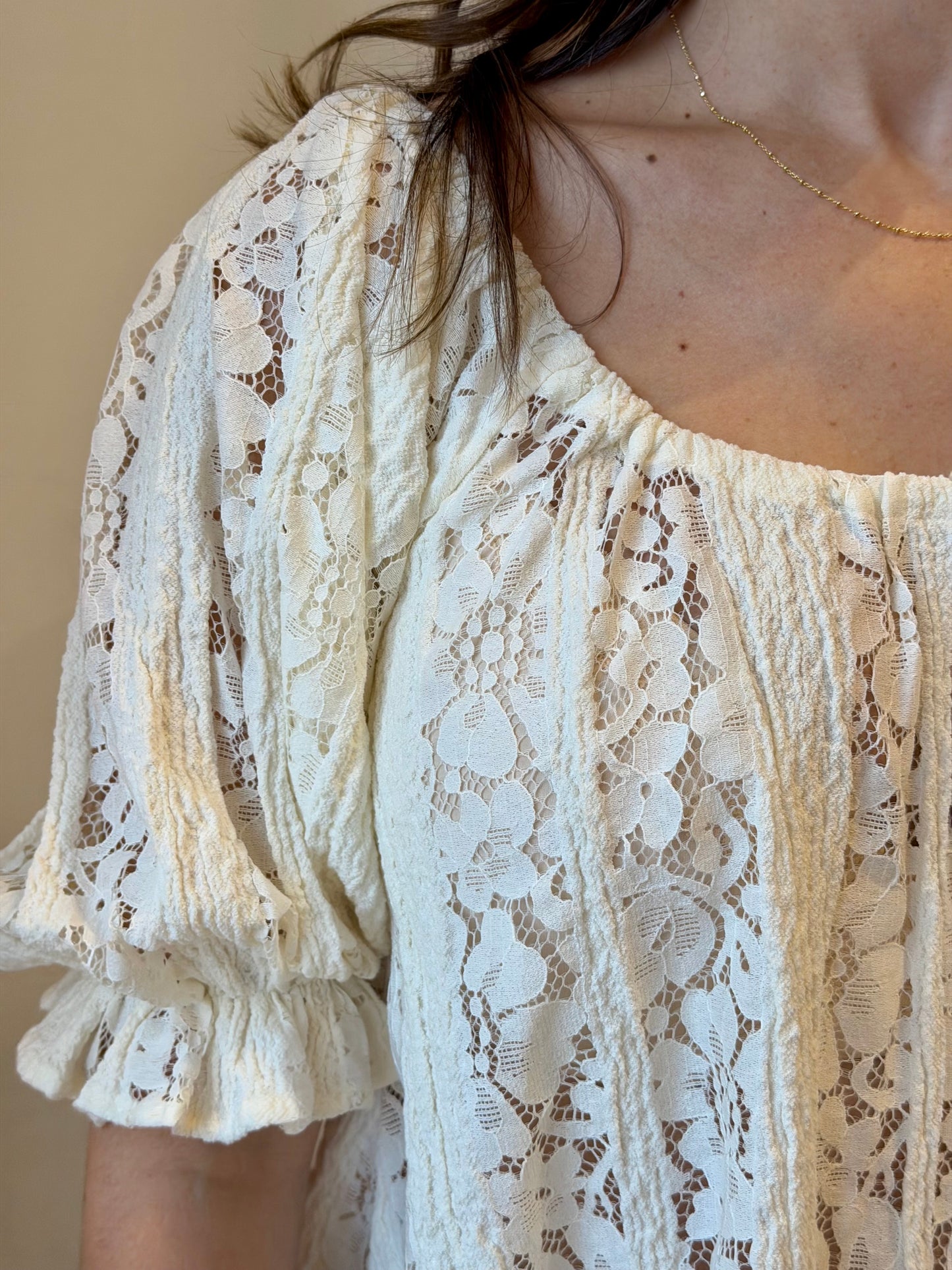 Floral Crochet Swing Top