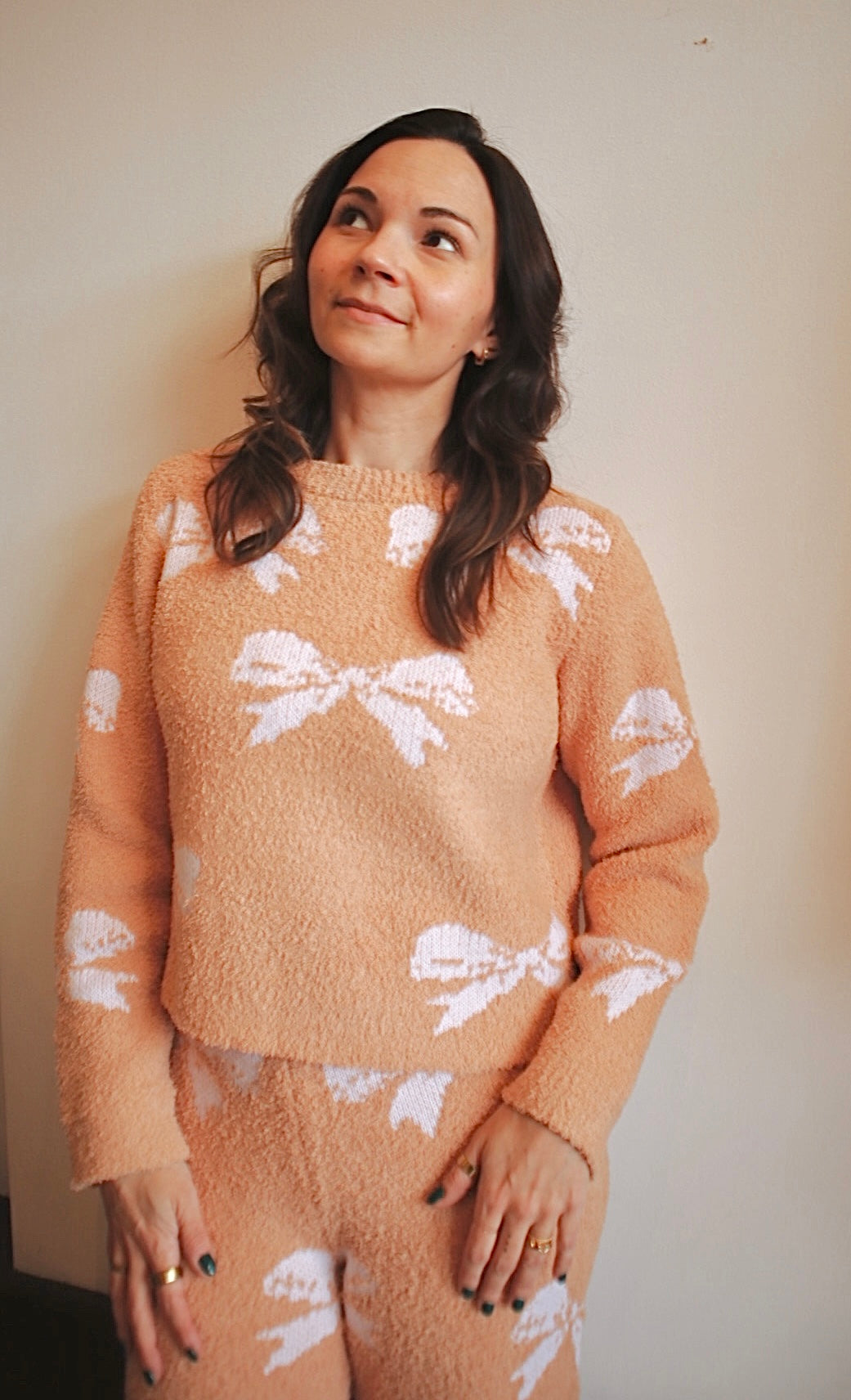 Bow-Print Cozy Sweater
