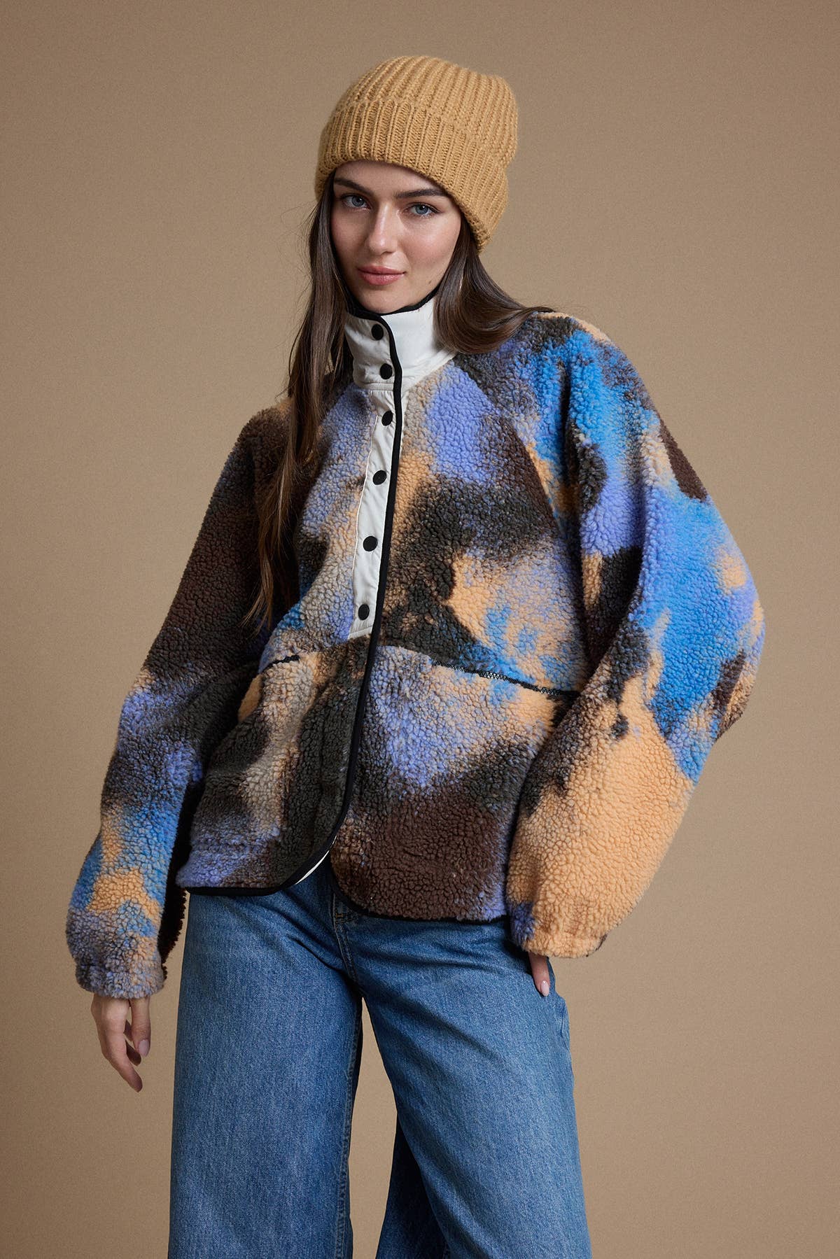 Colorful Sherpa Fleece Jacket