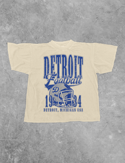 90's Detroit Football Boxy Cotton TShirt