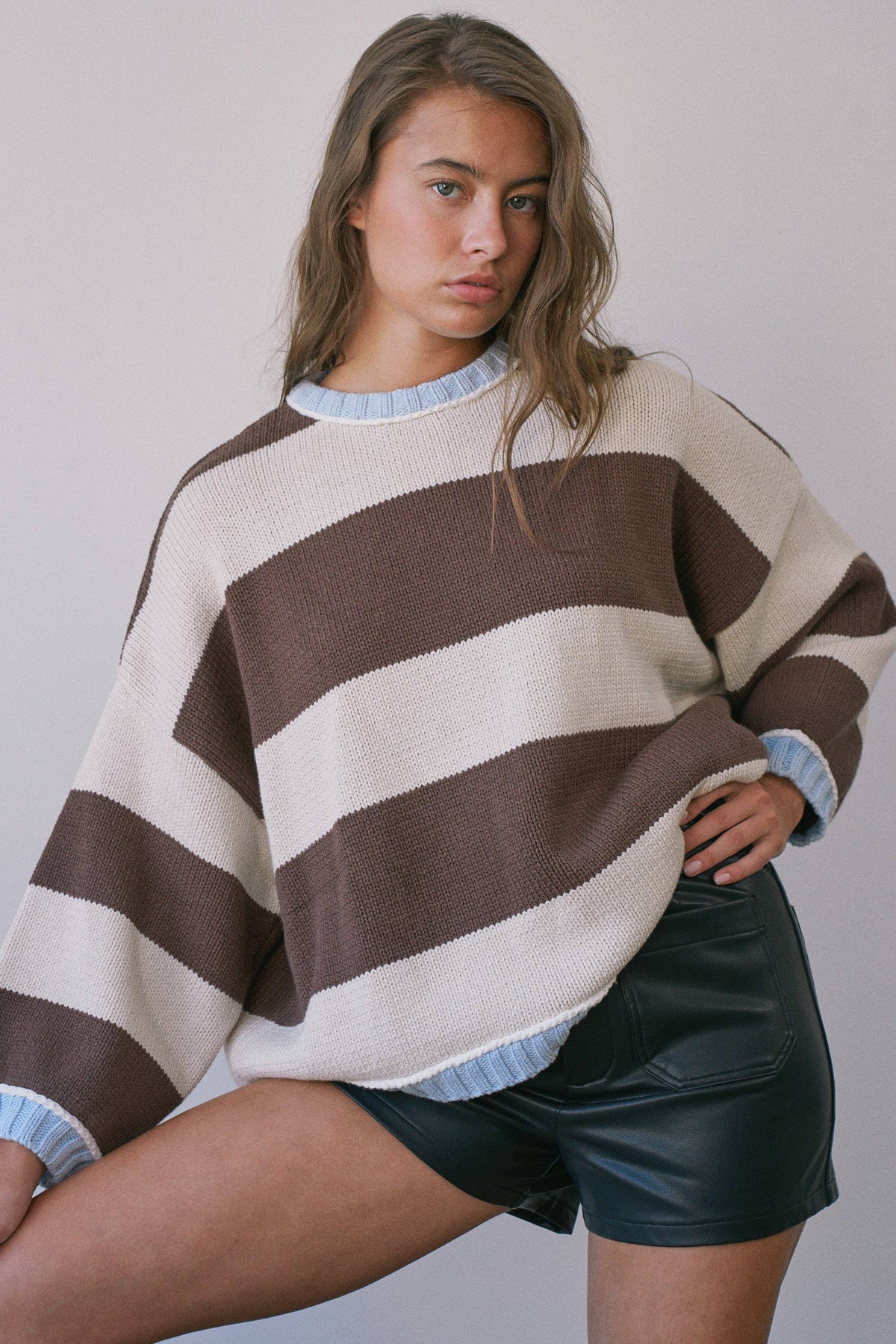 Heavy Weight Contrast Stripe Sweater