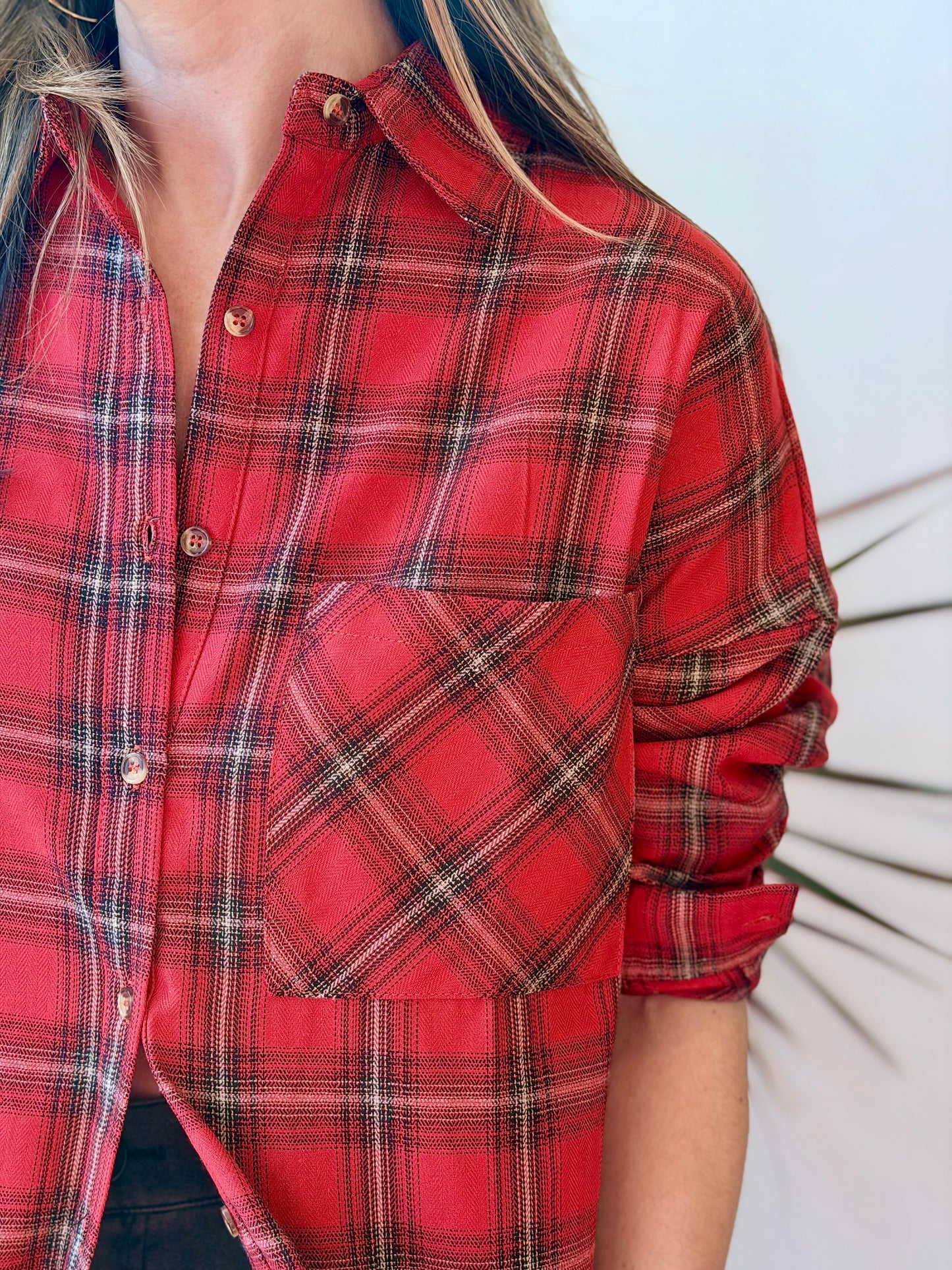 Oversized Plaid Button Down
