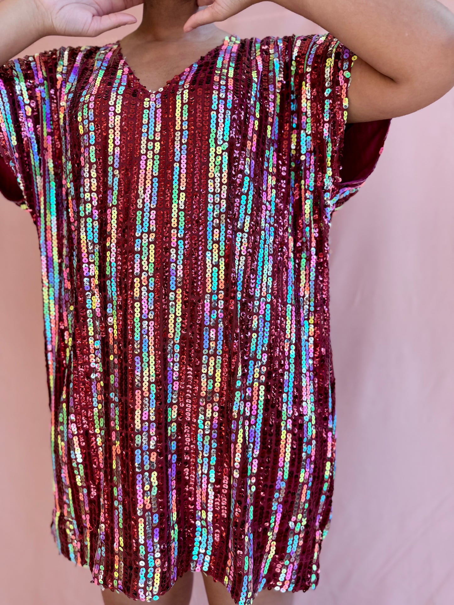 Sequin Mini Shift Dress
