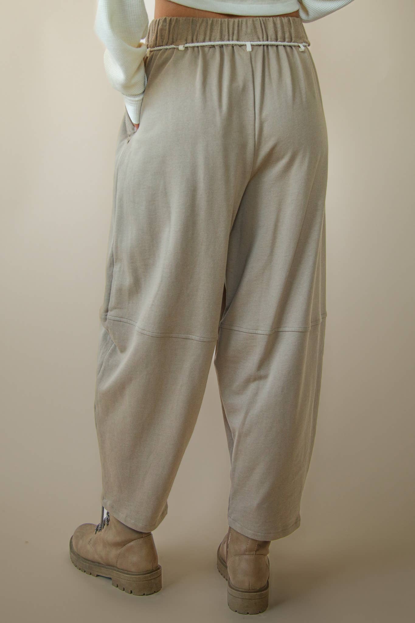 Braided Drawstring Barrel Sweatpants