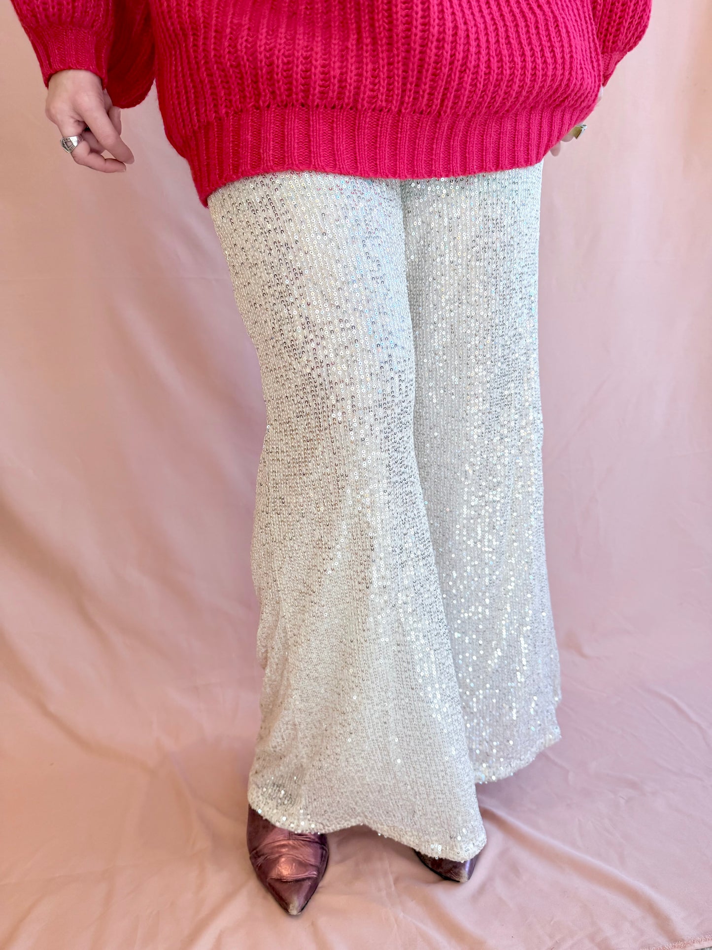 Sequin Wide Leg Party Pant