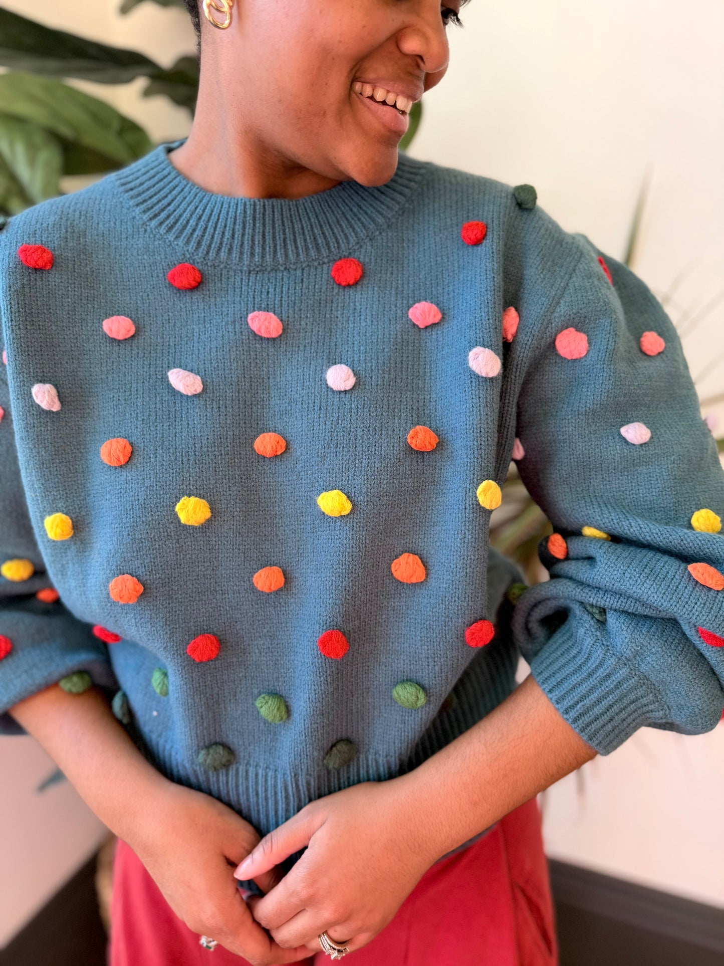 Rainbow PomPom Sweater