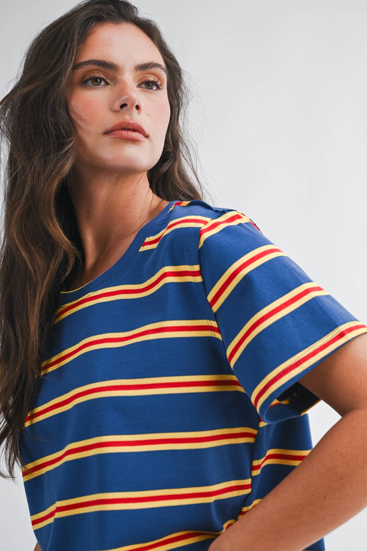 Striped Boxy Short Sleeve Tee