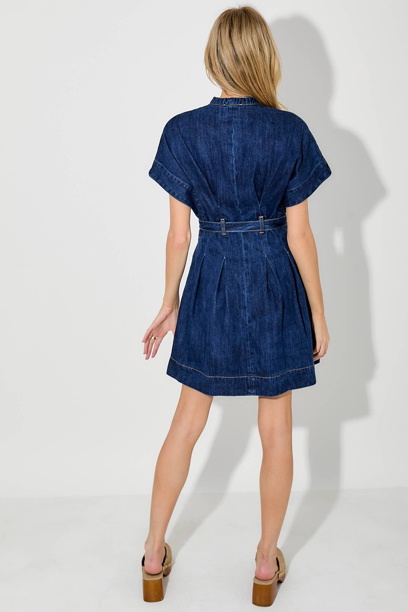 Dolman Short Sleeve Denim Dress