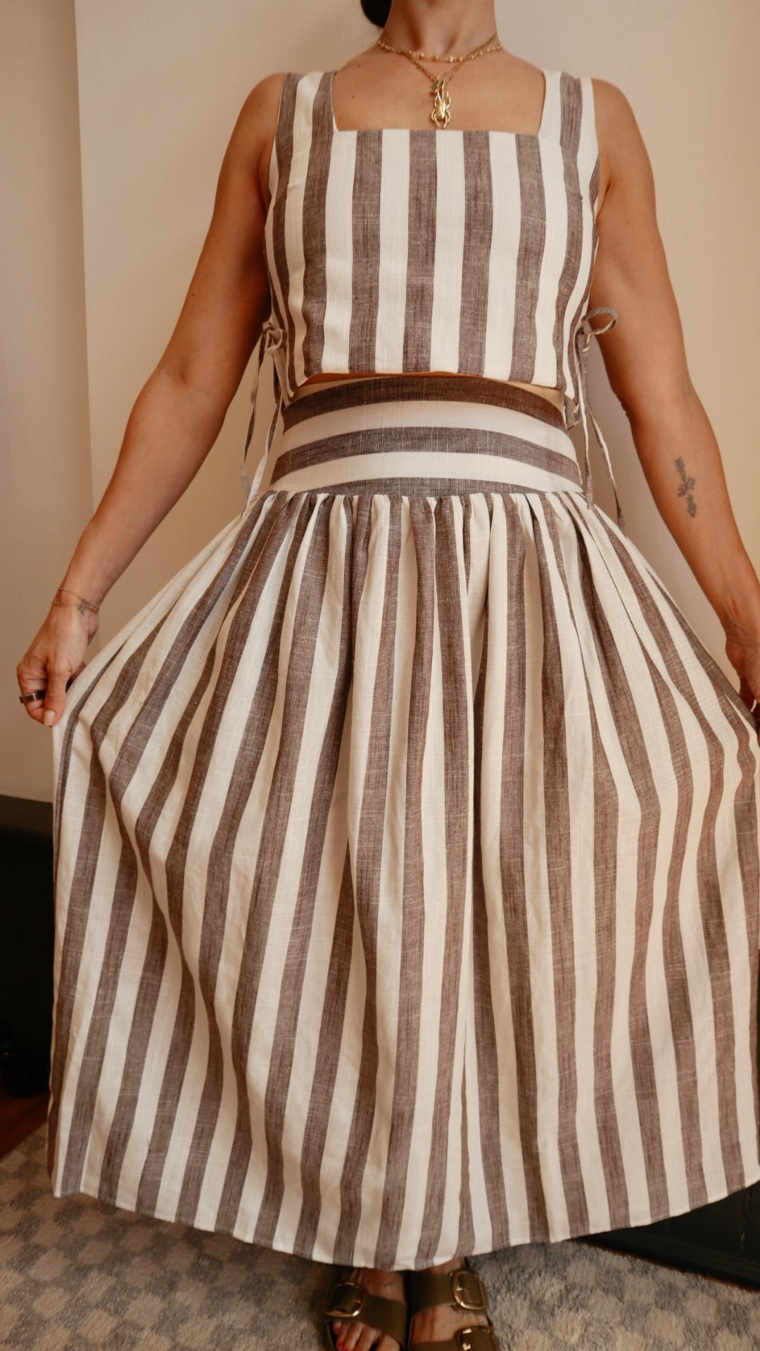 Striped Full Skirt