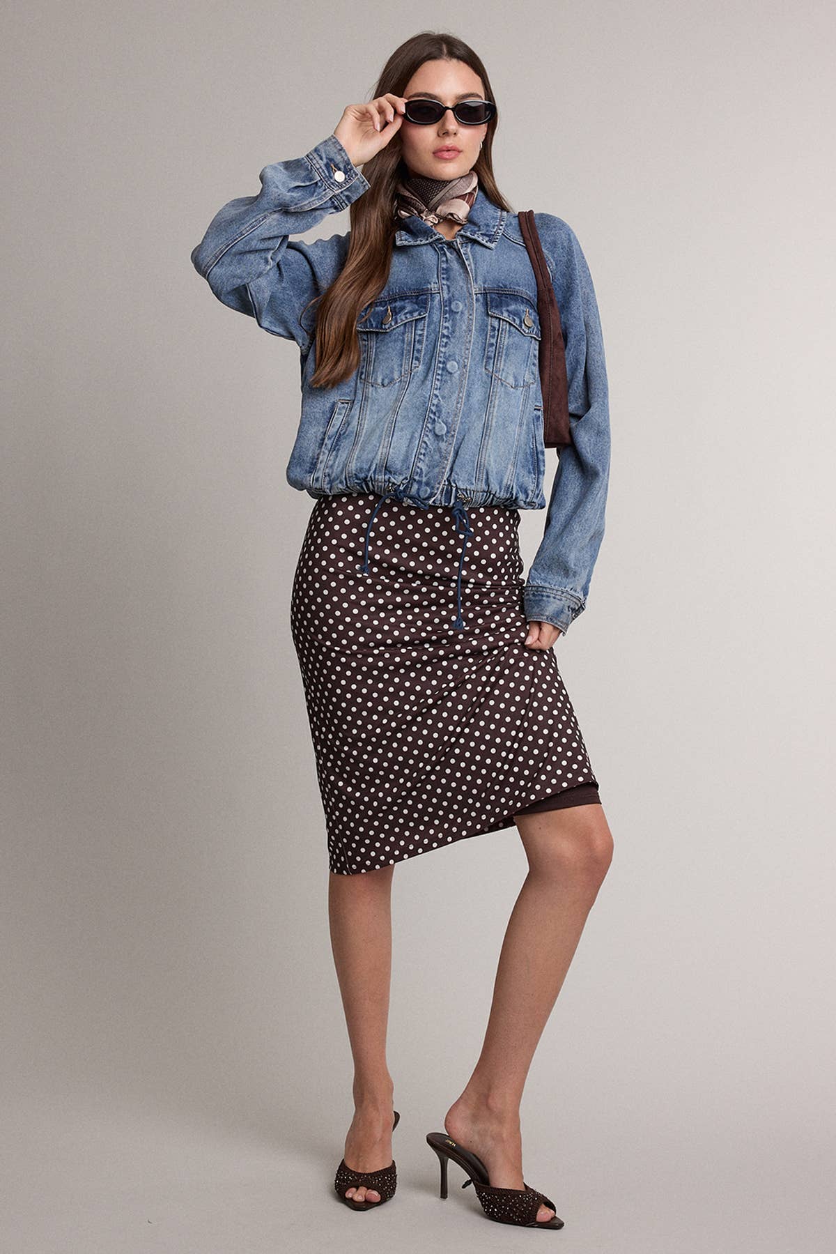 Soft Washed Denim Drawstring Jacket
