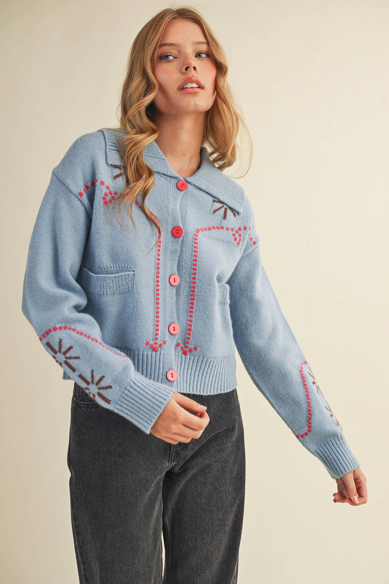 Western Rope Trim Cardigan