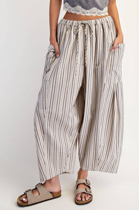 Barrel Drawstring Cotton Pant