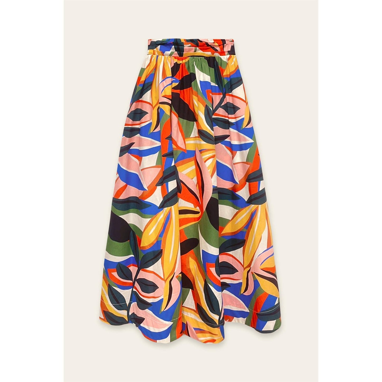 Tropical Tie Back Midi Skirt