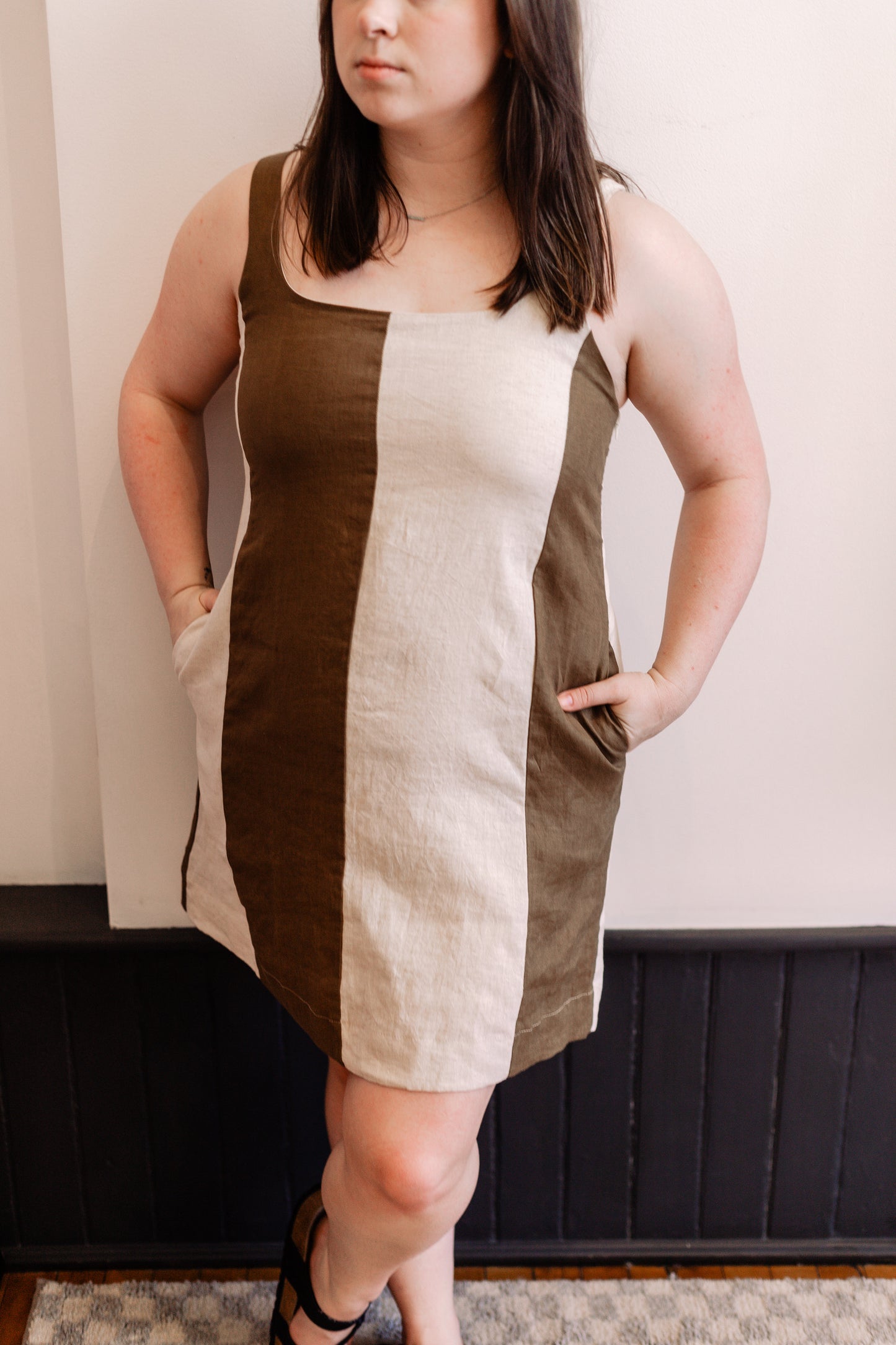 Stripe Linen Shift Dress