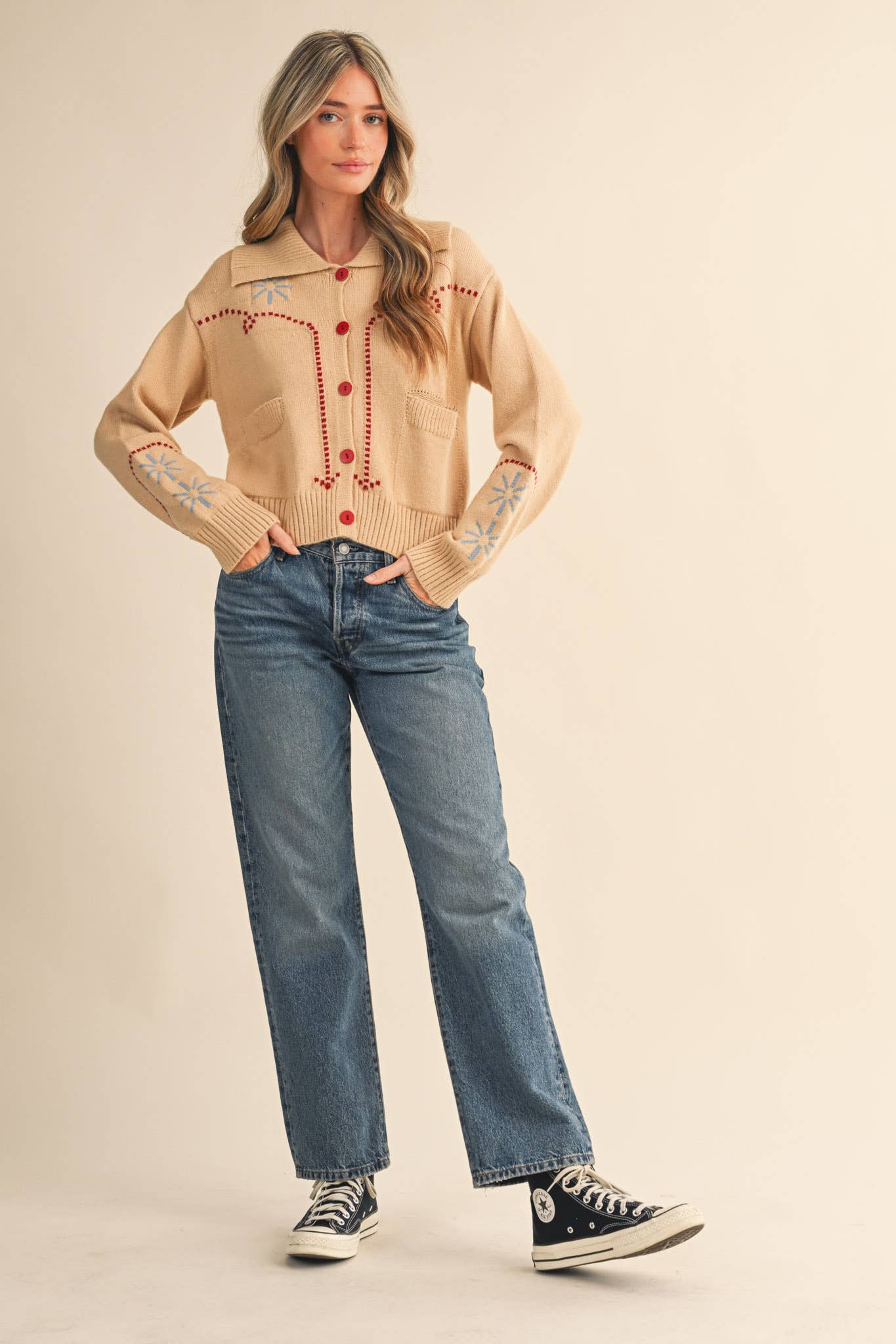 Western Rope Trim Cardigan