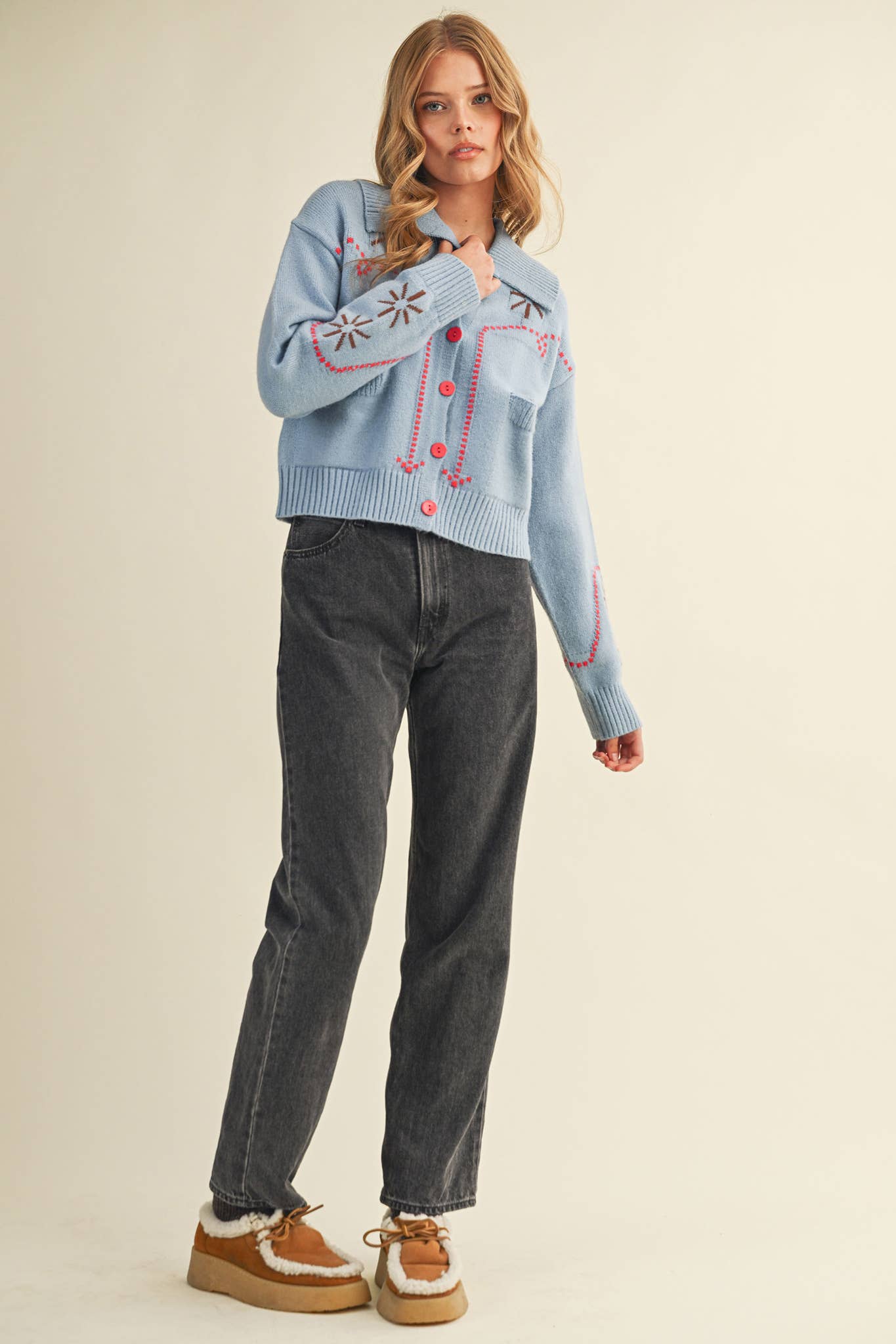 Western Rope Trim Cardigan