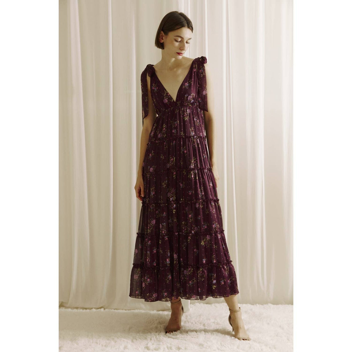 Floral Tiered Ruffle Maxi Dress