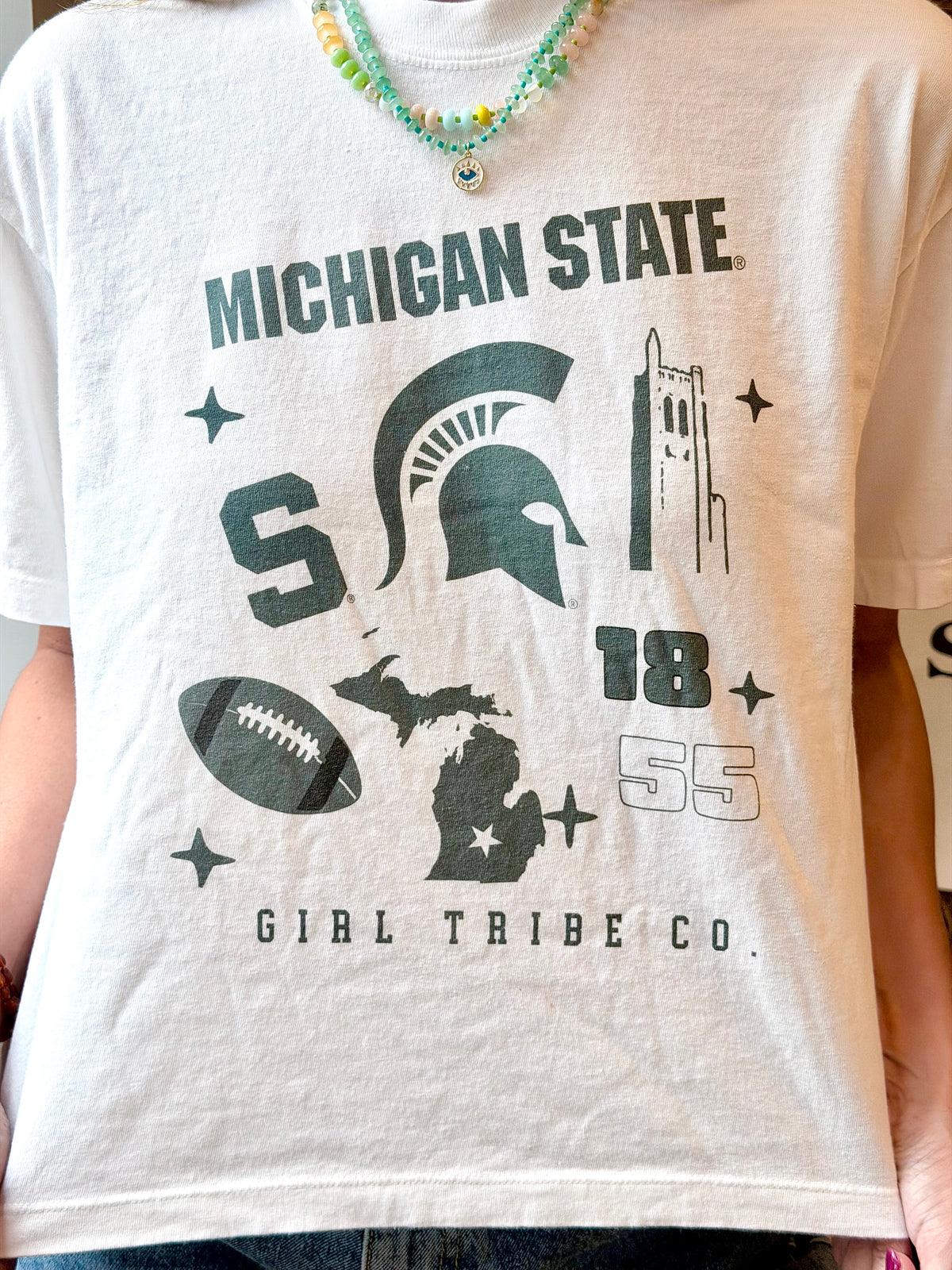 Michigan State Campus Boxy Crop Tee