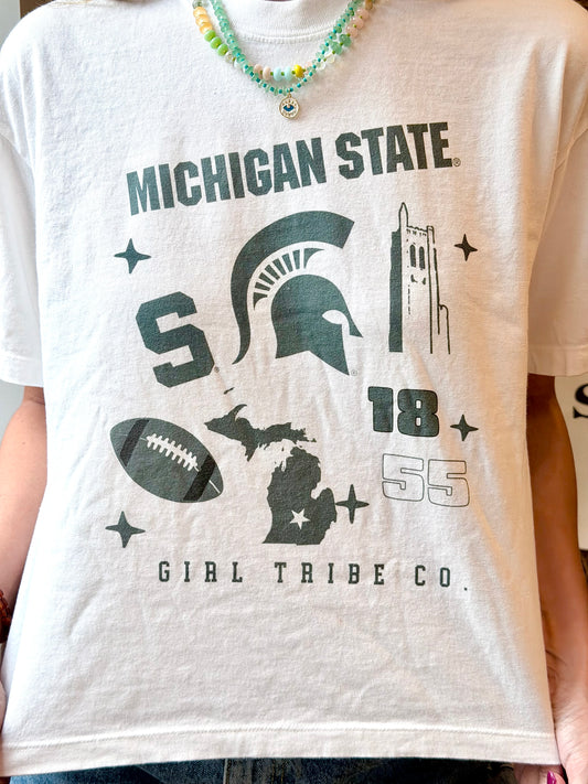 Michigan State Campus Boxy Crop Tee