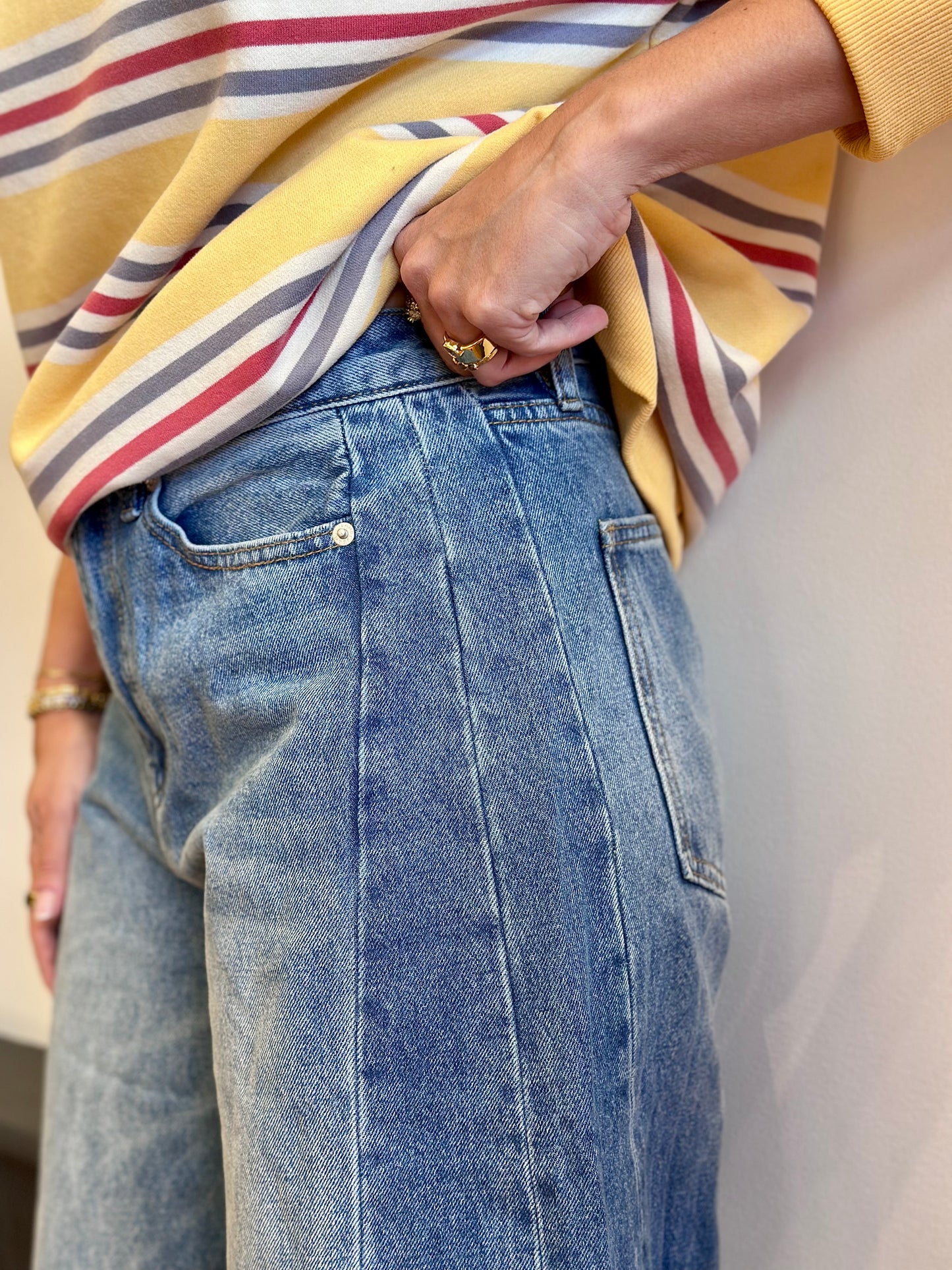 High Rise Barrel Denim