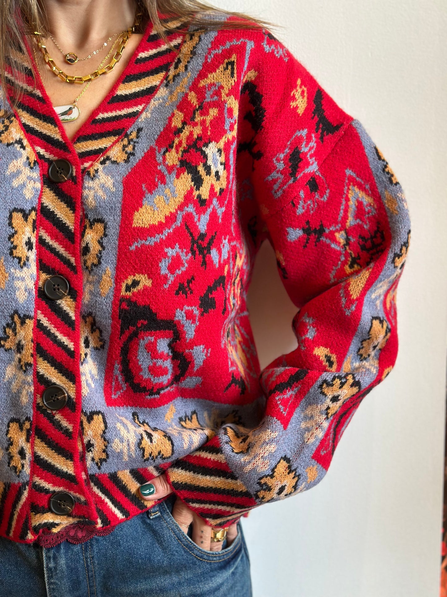 Paisley Knit Cardigan