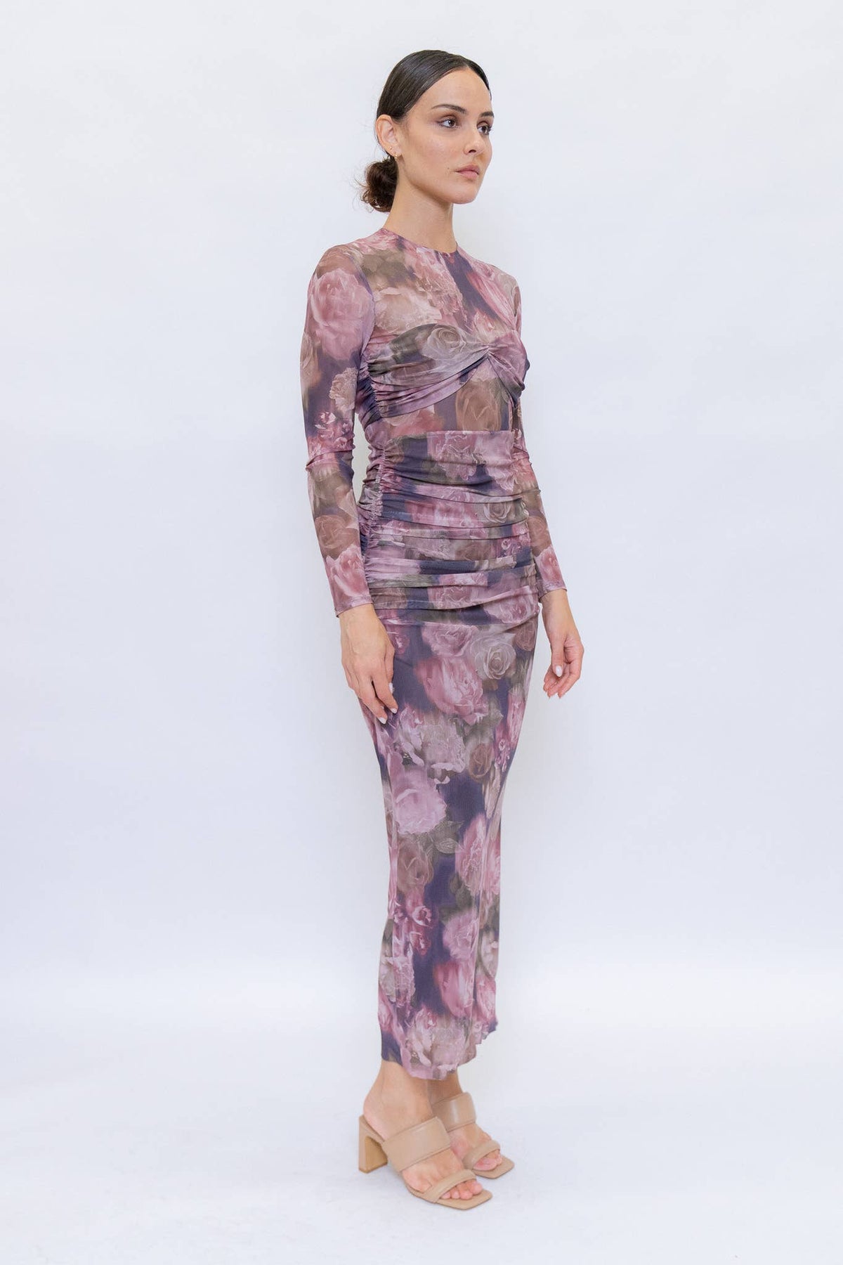 Mesh Long Sleeve Illusion Dress