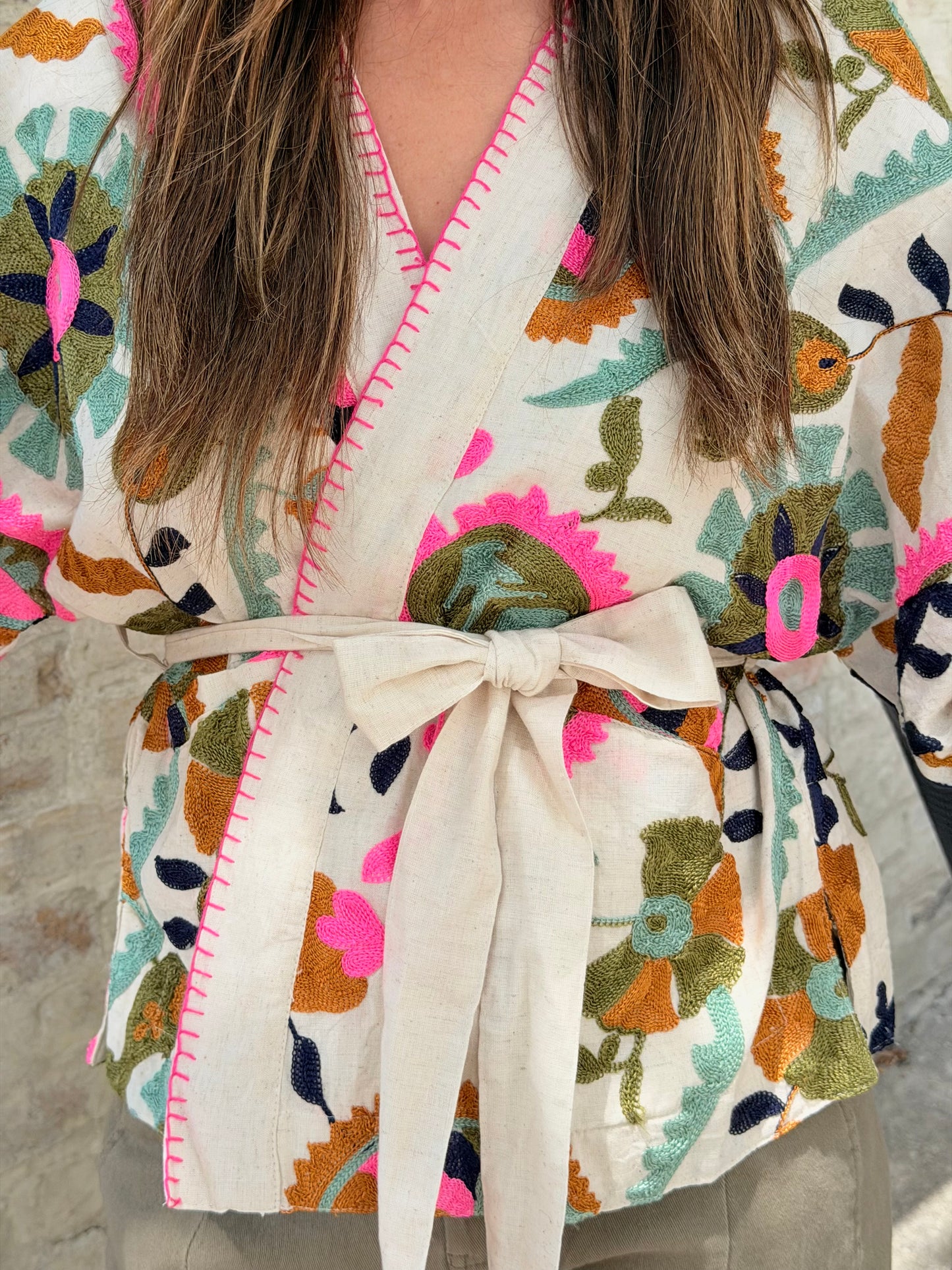 Embroidered Kimono Jacket