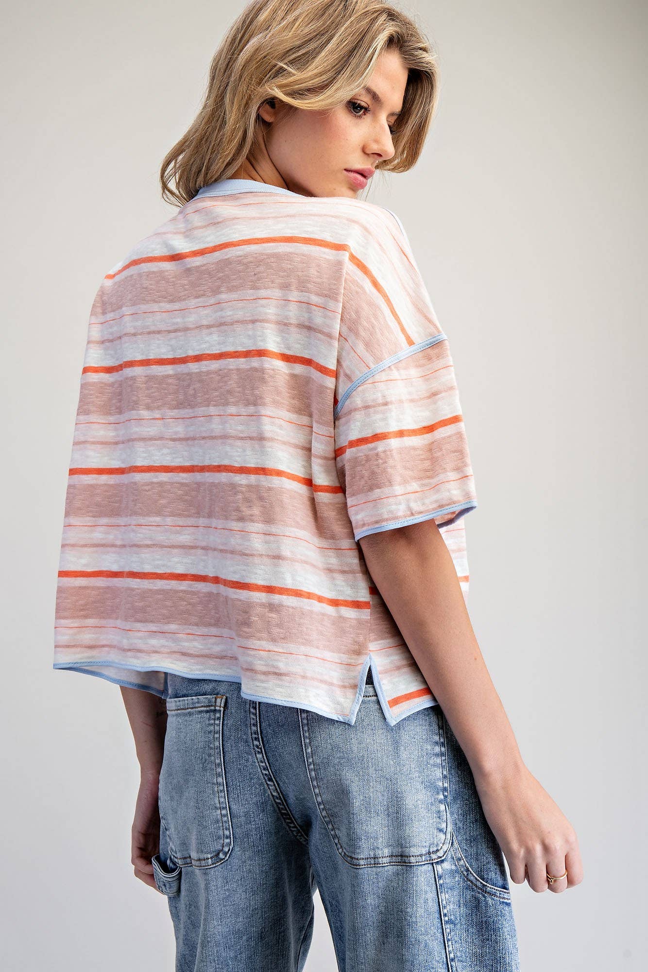 Boxy Striped Oversized Tee