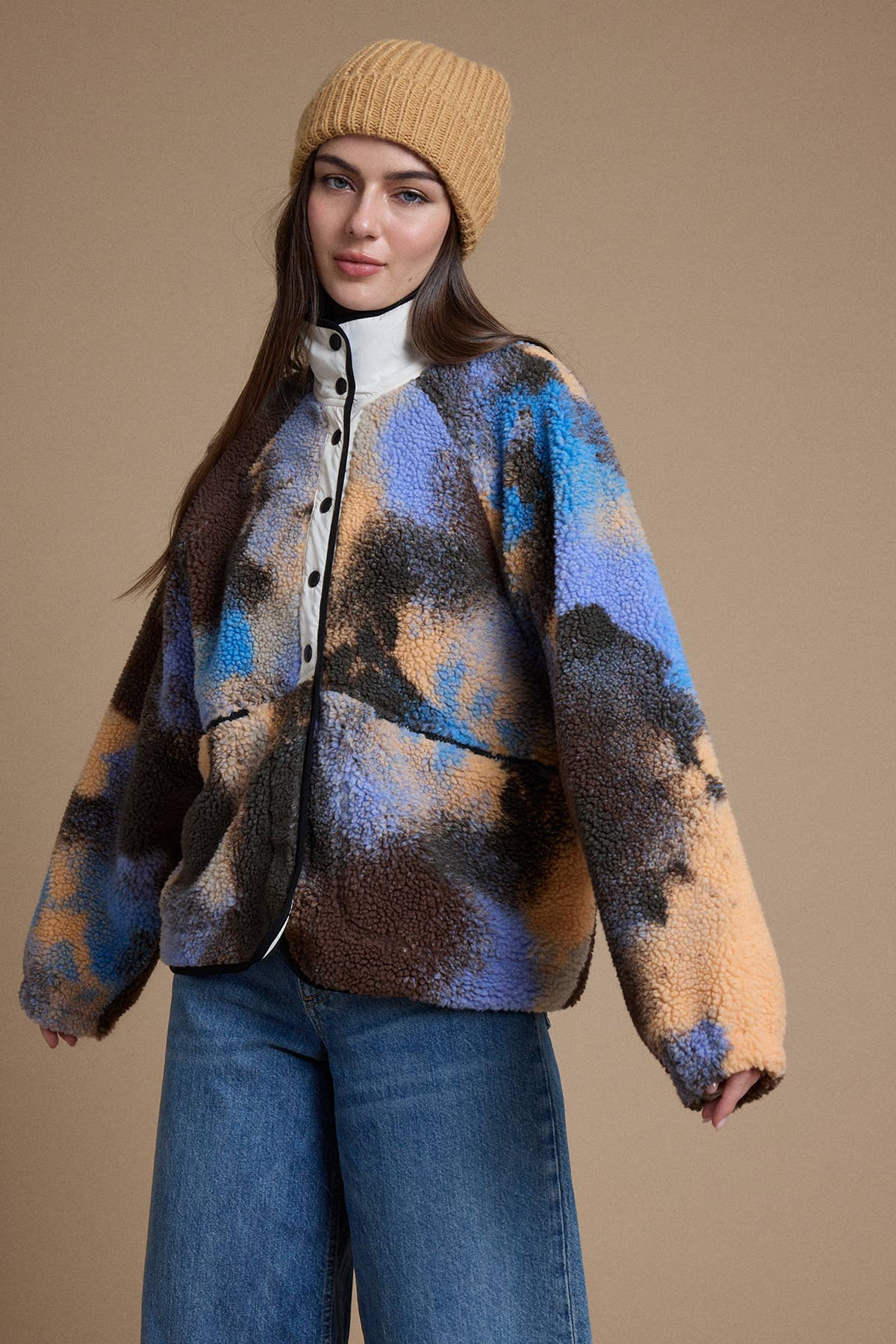Colorful Sherpa Fleece Jacket