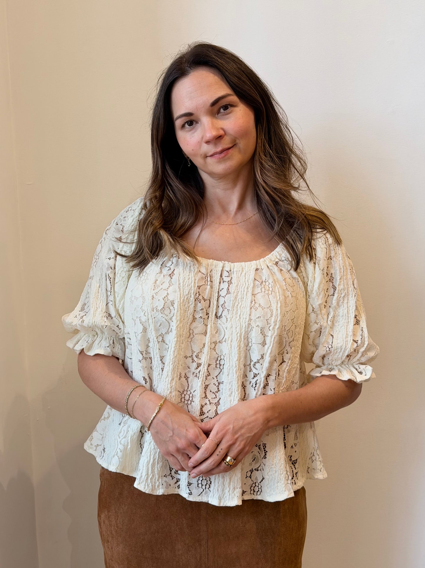 Floral Crochet Swing Top