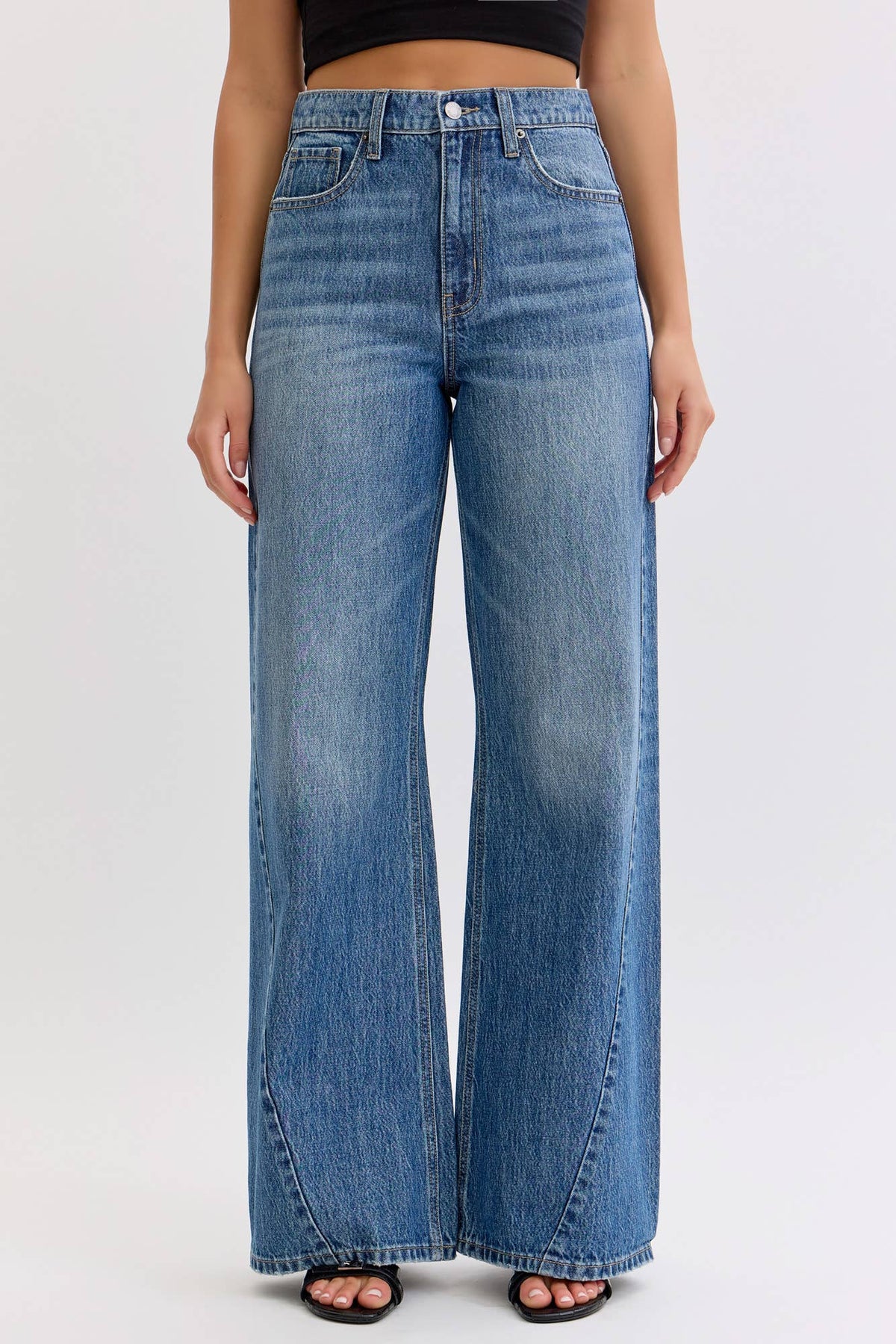 High Rise Wide Leg with Curved Side Seam
