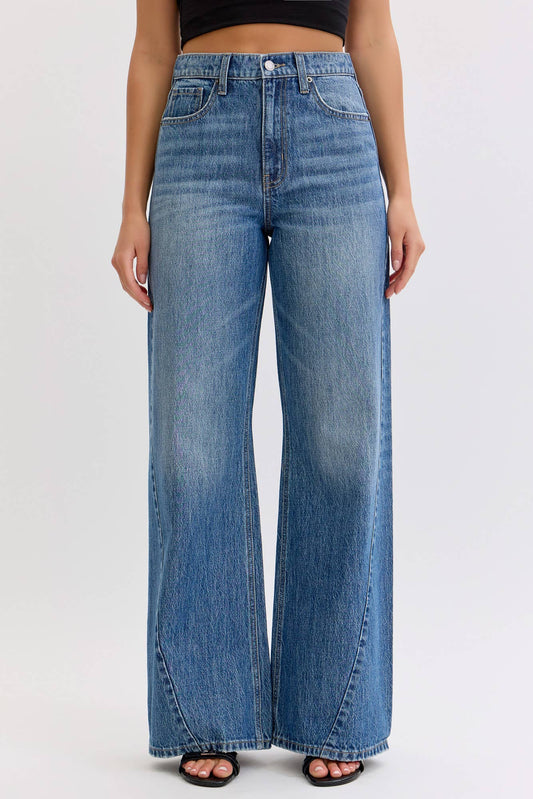 High Rise Wide Leg with Curved Side Seam