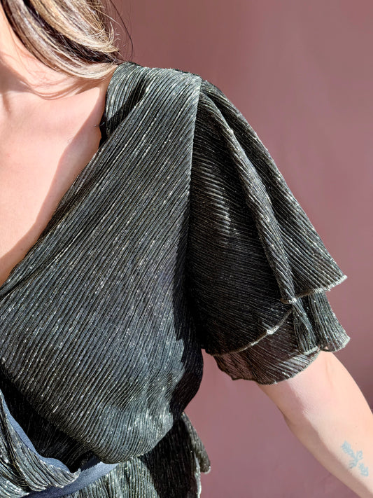 Flutter Sleeve Peplum Top