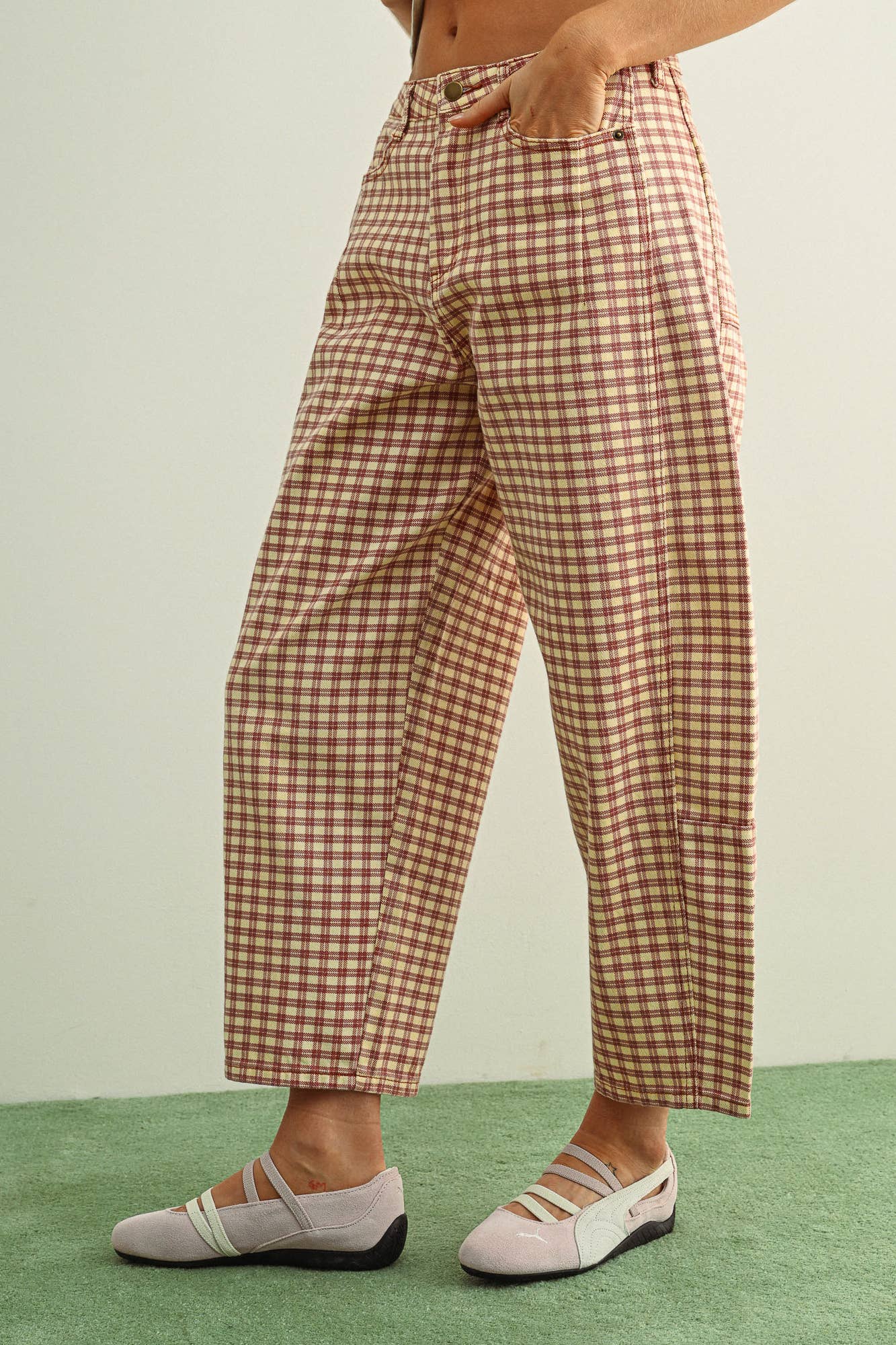 Checkered Barrel Pant