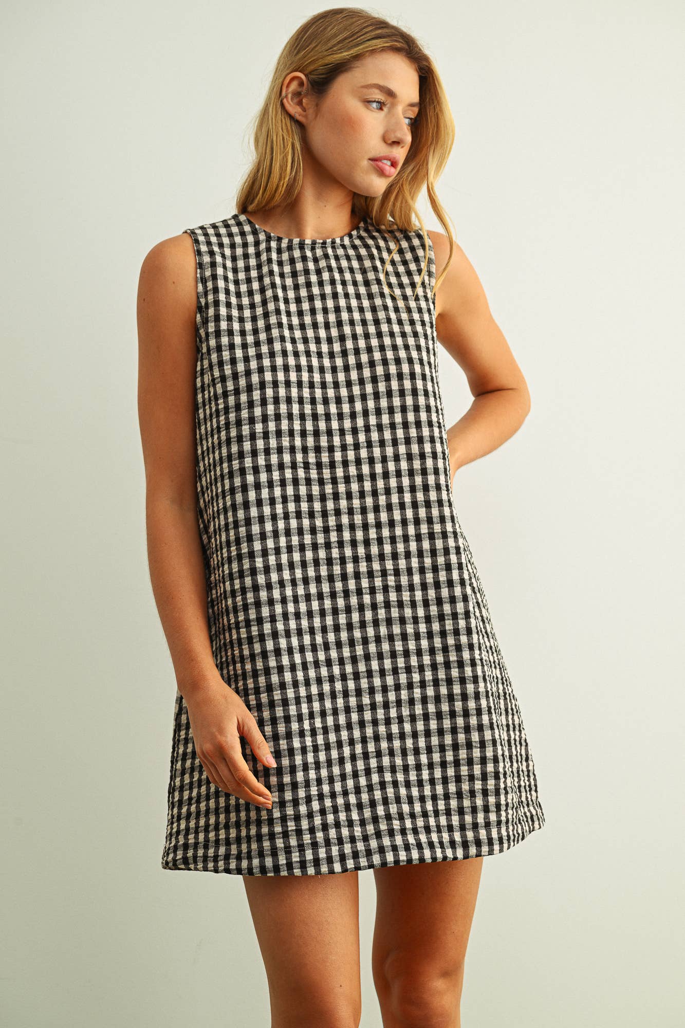 Gingham Shift Mini Dress