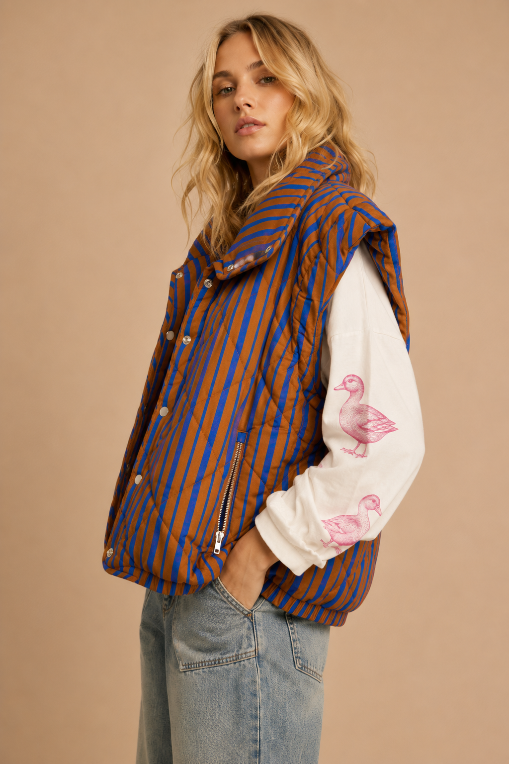 Patchwork Puffer Vest