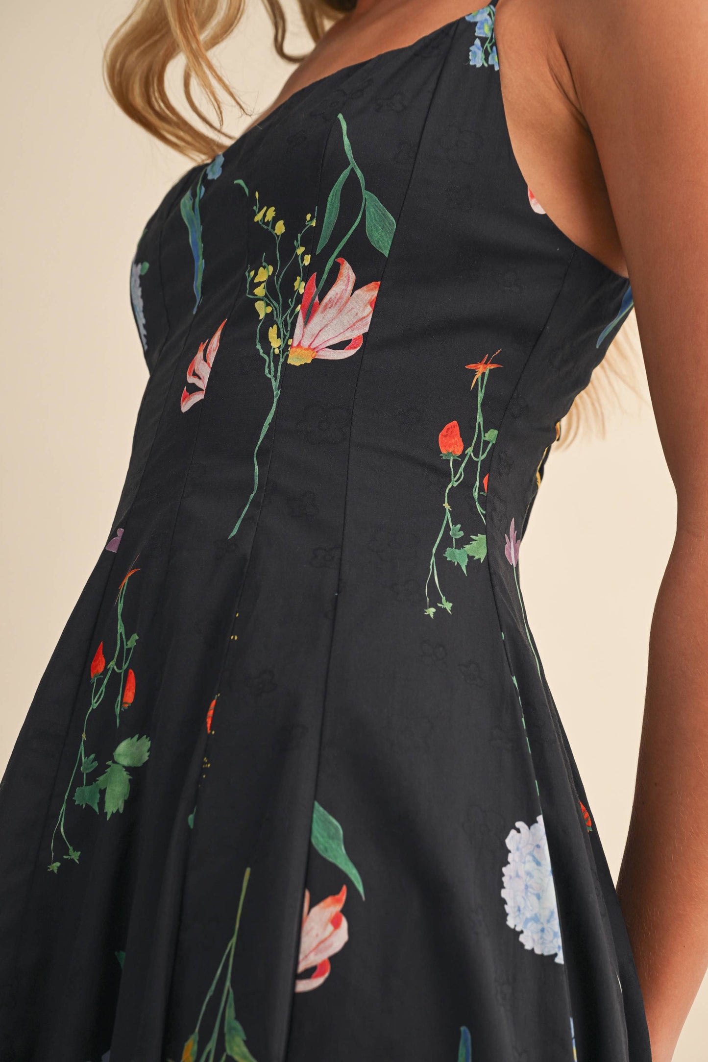 Floral Corset Bodice Maxi Dress